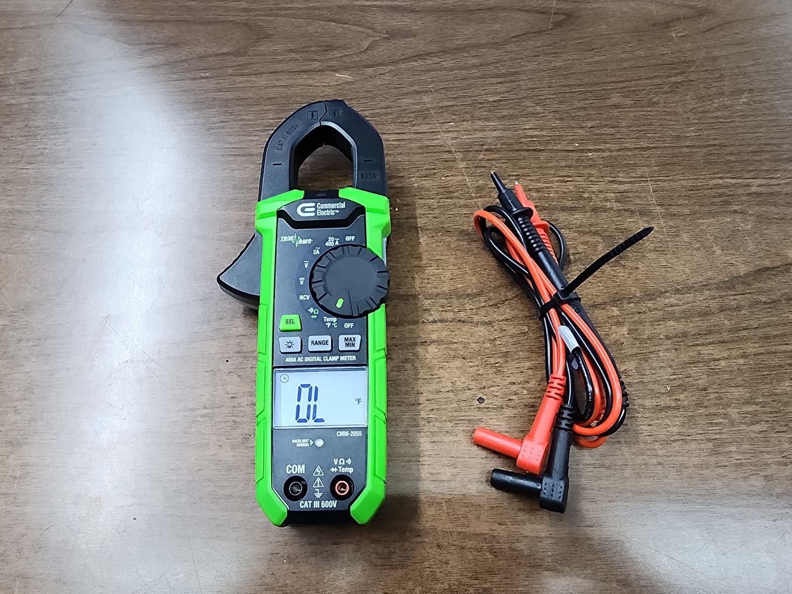 Commercial Electric 400 Amp AC True RMS Digital Clamp Meter with Temperature