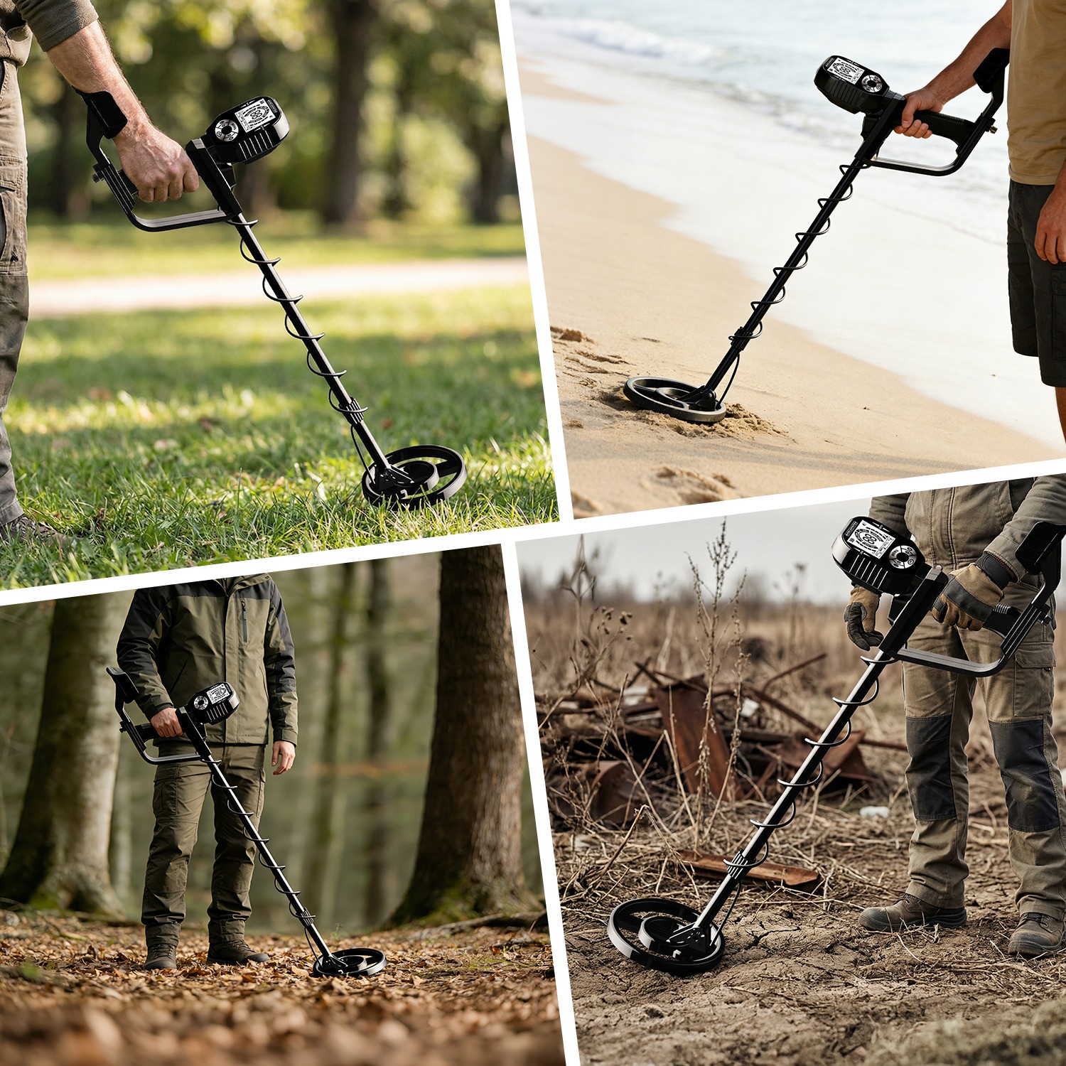 LCD Metal Detector for Adults Professional Gold Detector 8 in Coil Waterproof