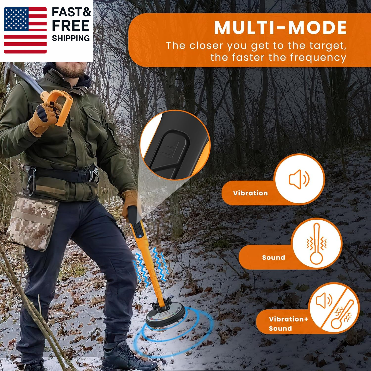 Professional Underwater Metal Detector with IP68 Waterproof Rating, 1600Mah Rech