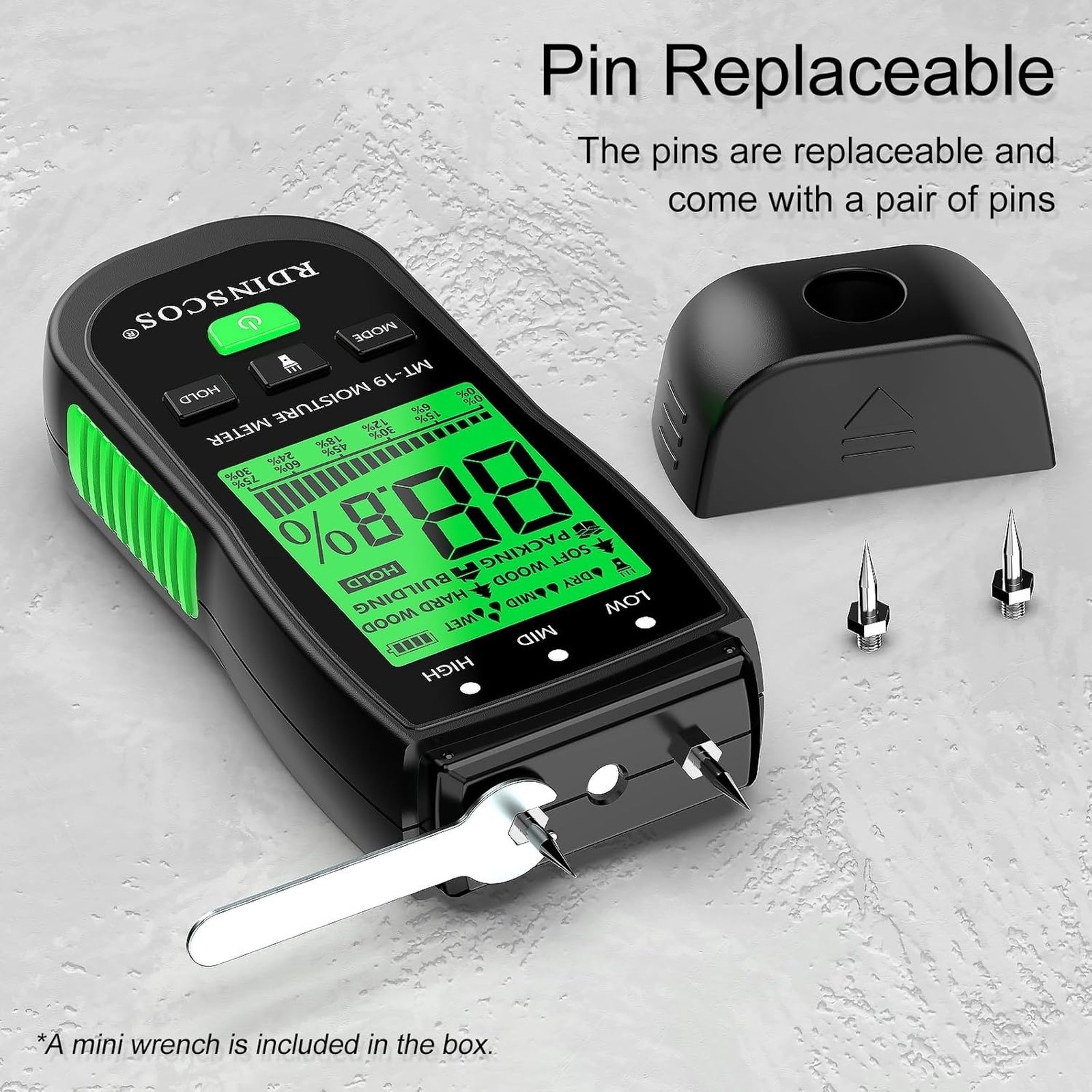 Digital Wood Moisture Meter for Firewood Lumber Walls Floor Humidity Tester with