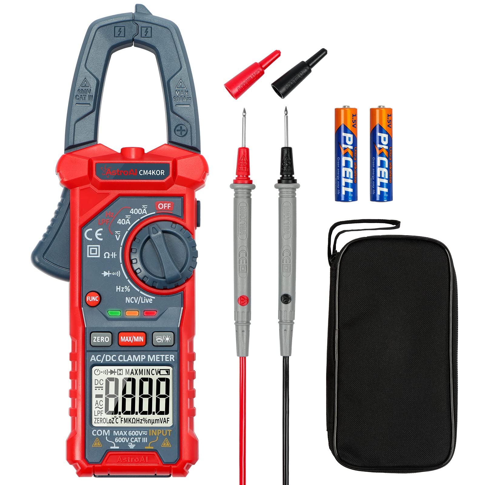 AstroAI Digital Clamp Meter Multimeter 4000 Counts 4000 Counts, Blue
