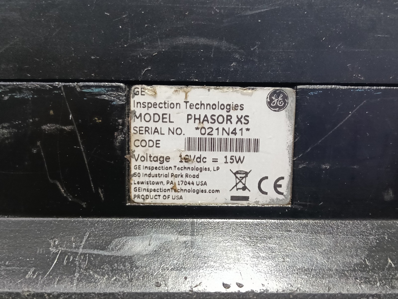 GE INSPECTION PHASOR XS PHASED ARRAY ULTRASONIC FLAW DETECTOR 021N41 15W