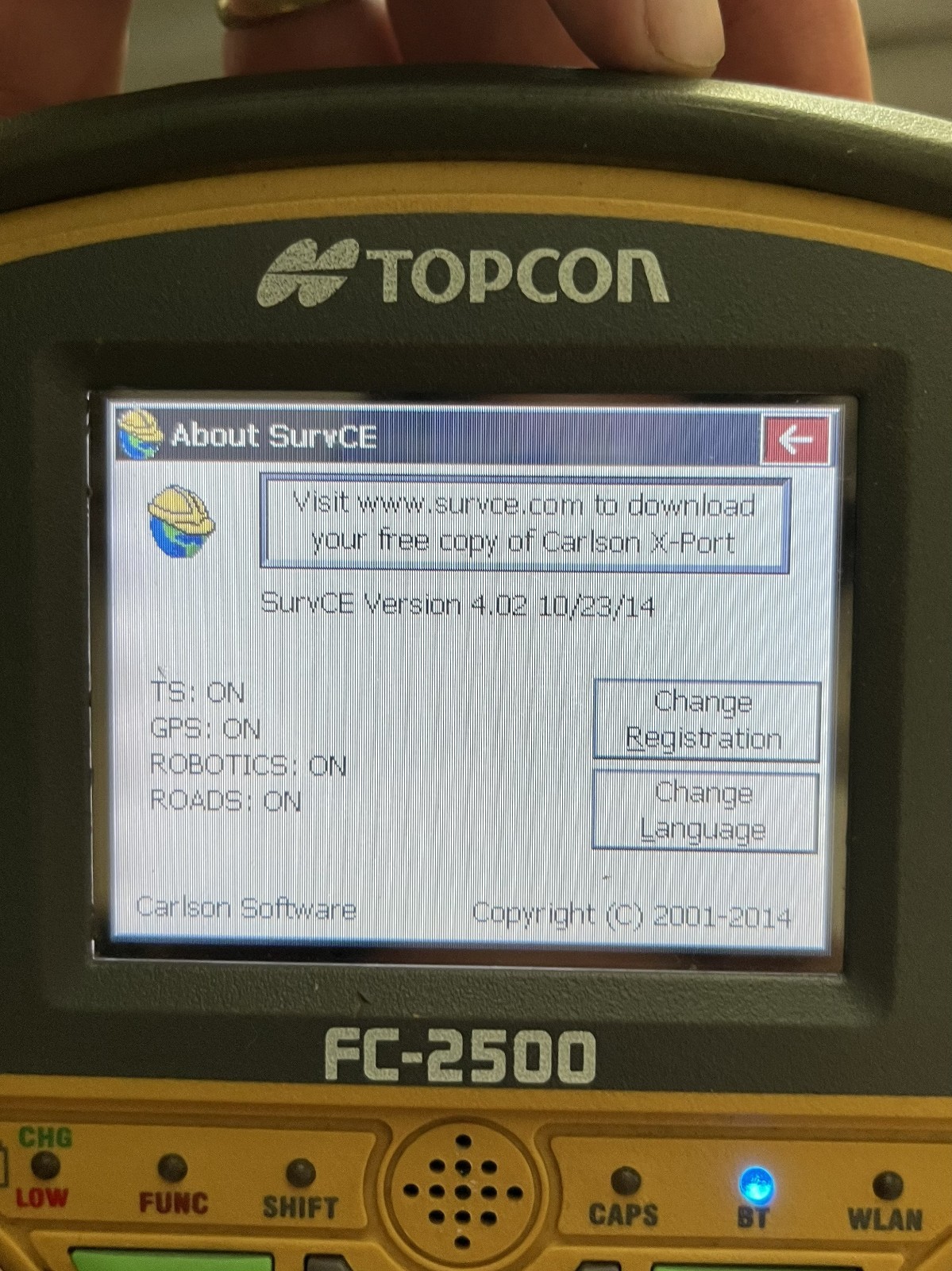 Topcon FC-2500 Data Collector | Unlocked SurvCE 4.02 & TopSurv 8