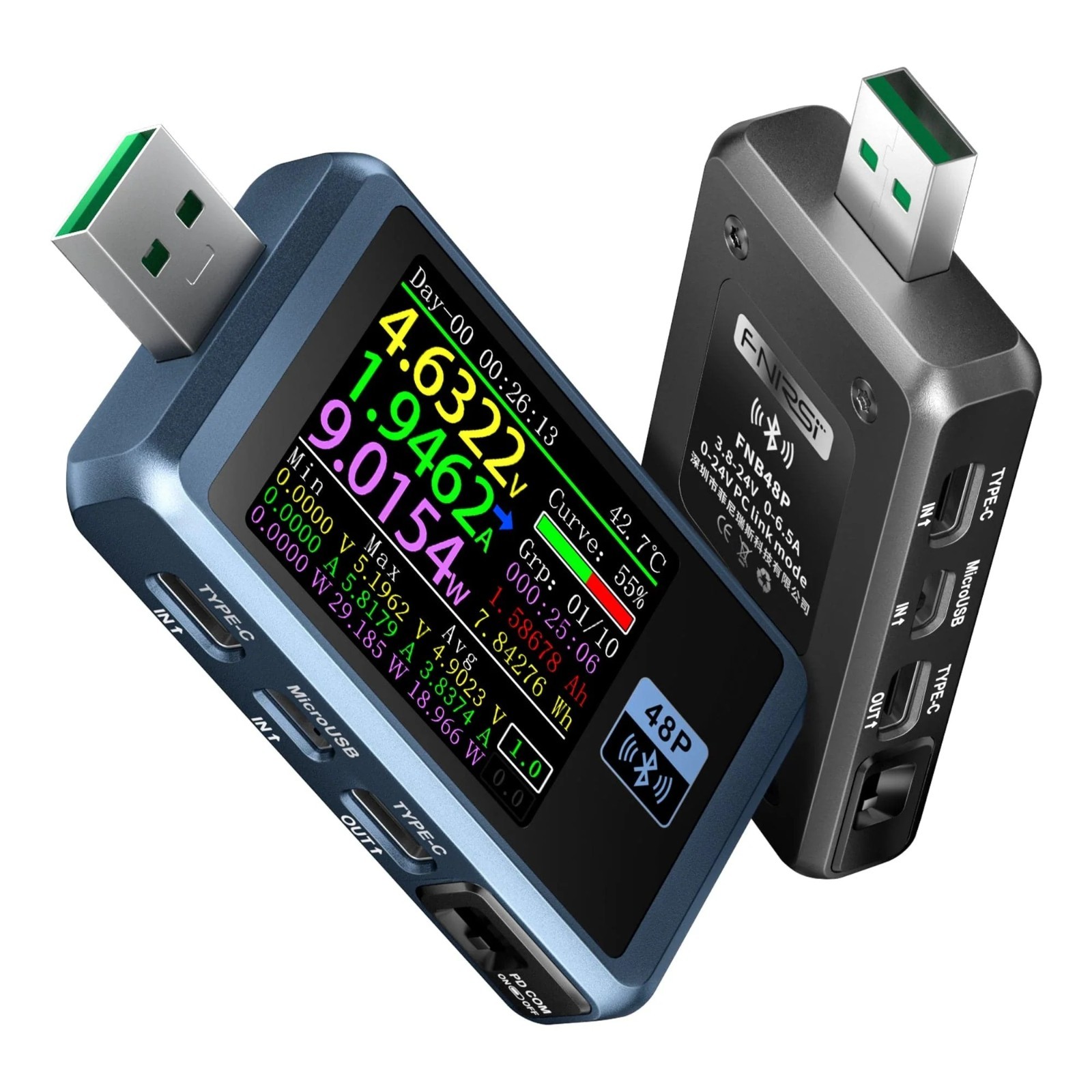 FNIRSI FNB48P USB Tester Voltmeter Ammeter TYPE-C Fast Charge Detection Trigger