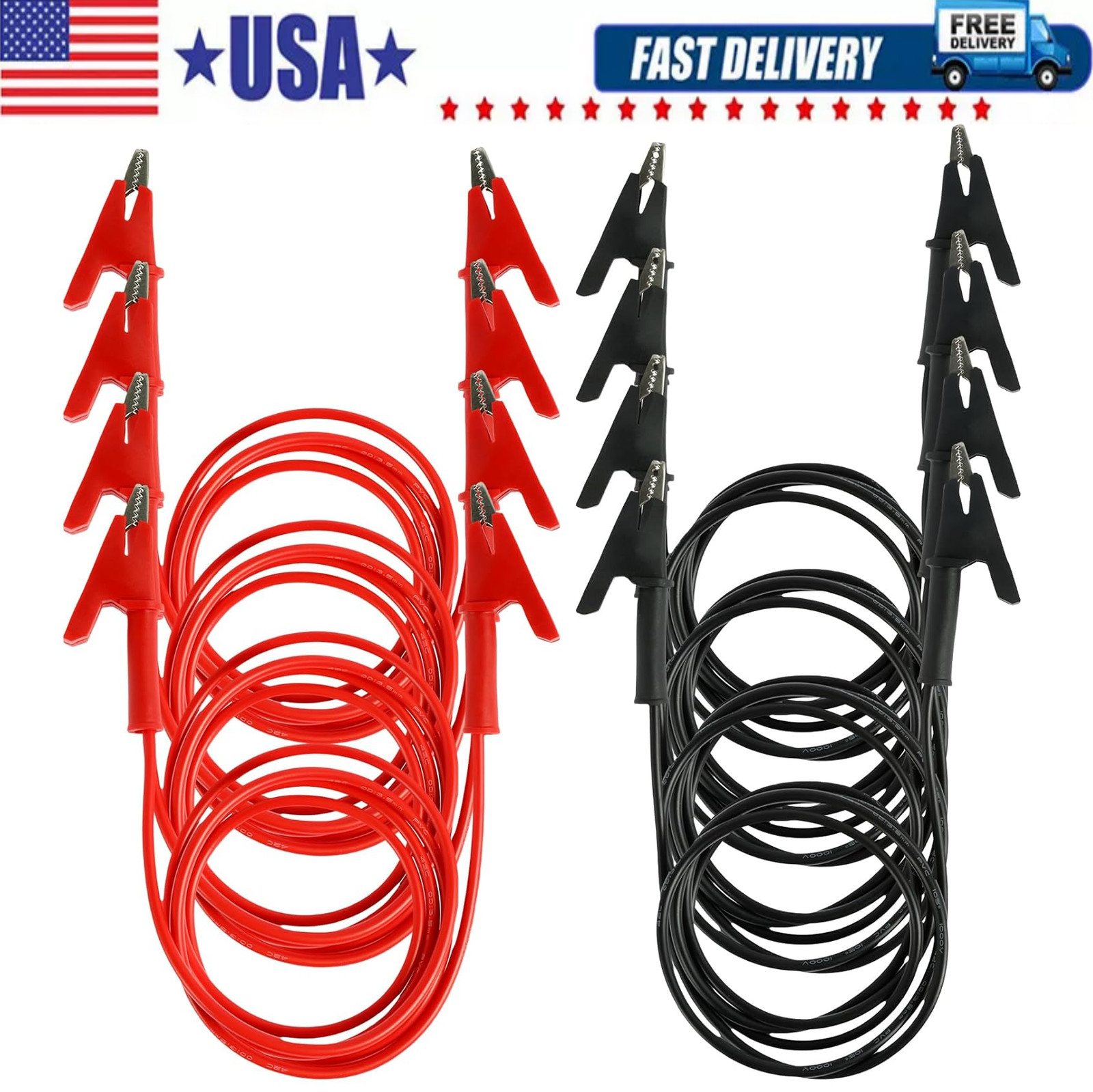 Alligator Clips Electrical Multimeter Test Leads 1500V/15A Jumper Wires Set LOT