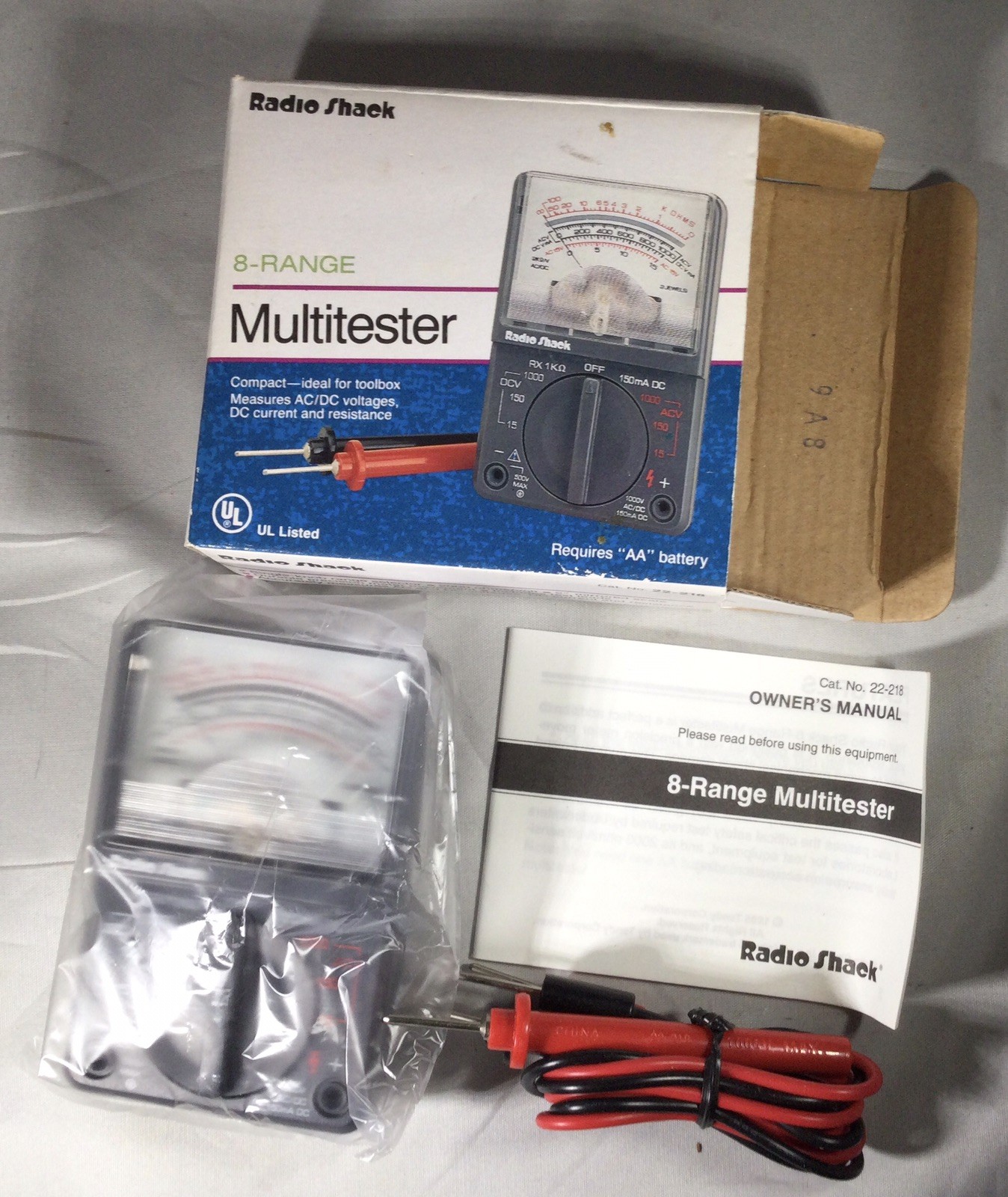 Vintage RadioShack 8 Range Multi Tester 22-218 Multimeter New In Box