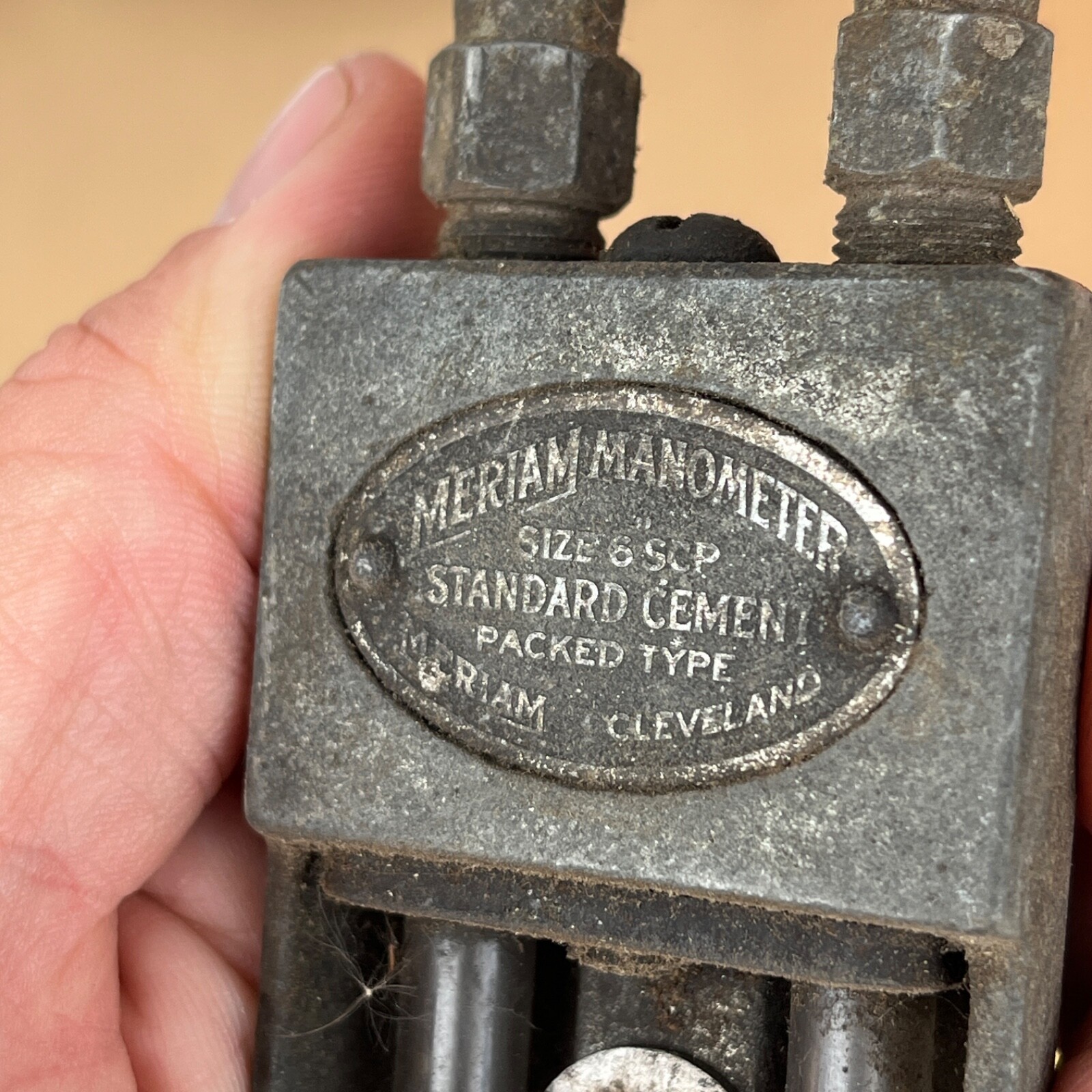 Vintage Meriam MANOMETER 10 in Instrument Size 6 SCP cement Scale