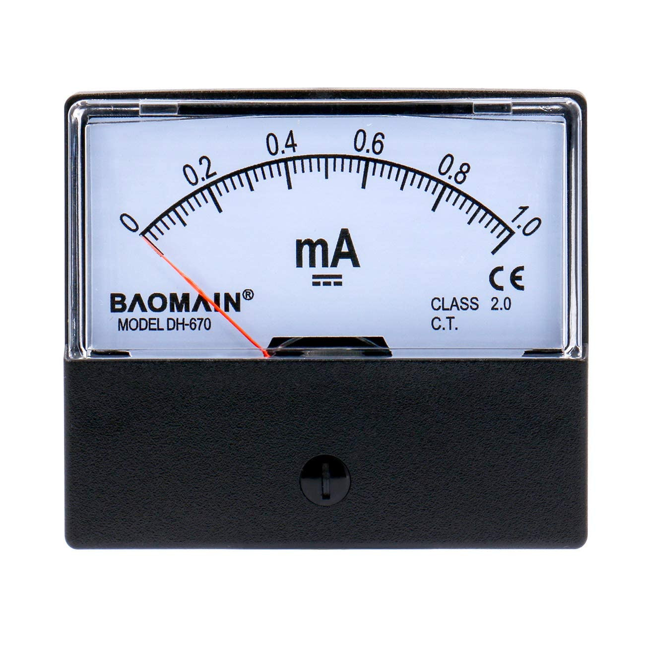 Ammeter DH-670 DC 0-1 Ma Rectangular Ampere Needle Panel Meter Gauge Amperemeter