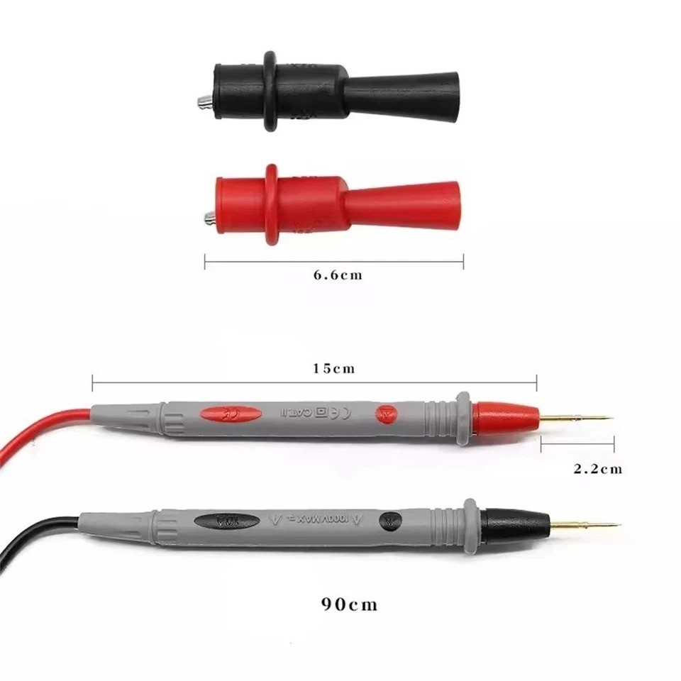 Multimeter Test Leads for Fluke Meter Electrical Alligator Clip Probes 1000V 20A