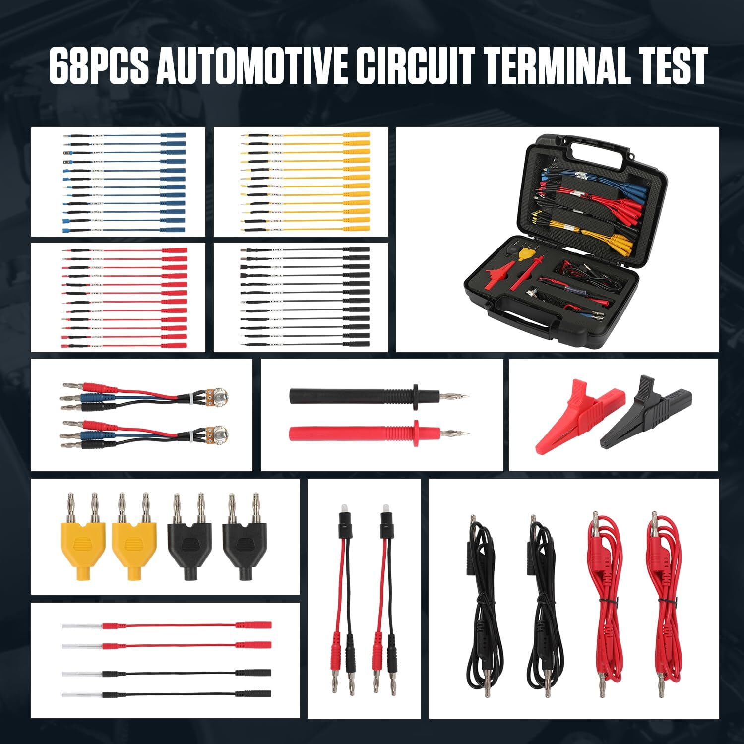 Multimeter Test Leads Kit 68PCS Electrical Probe Circuit Test Alligator Clips