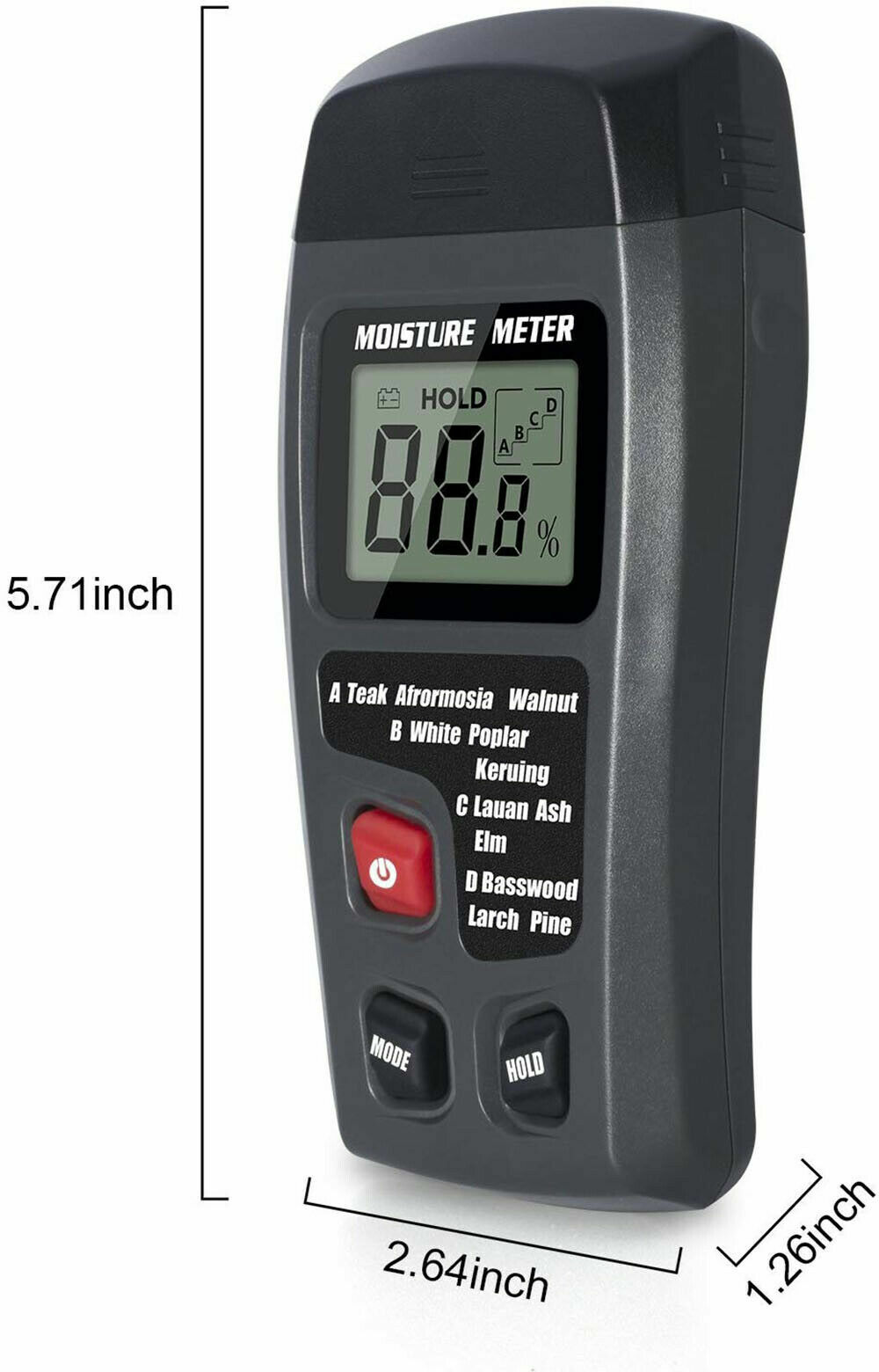 Wood Moisture Meter Handheld 2 Pins Digital Lumber Timber Tester EMT01 USA