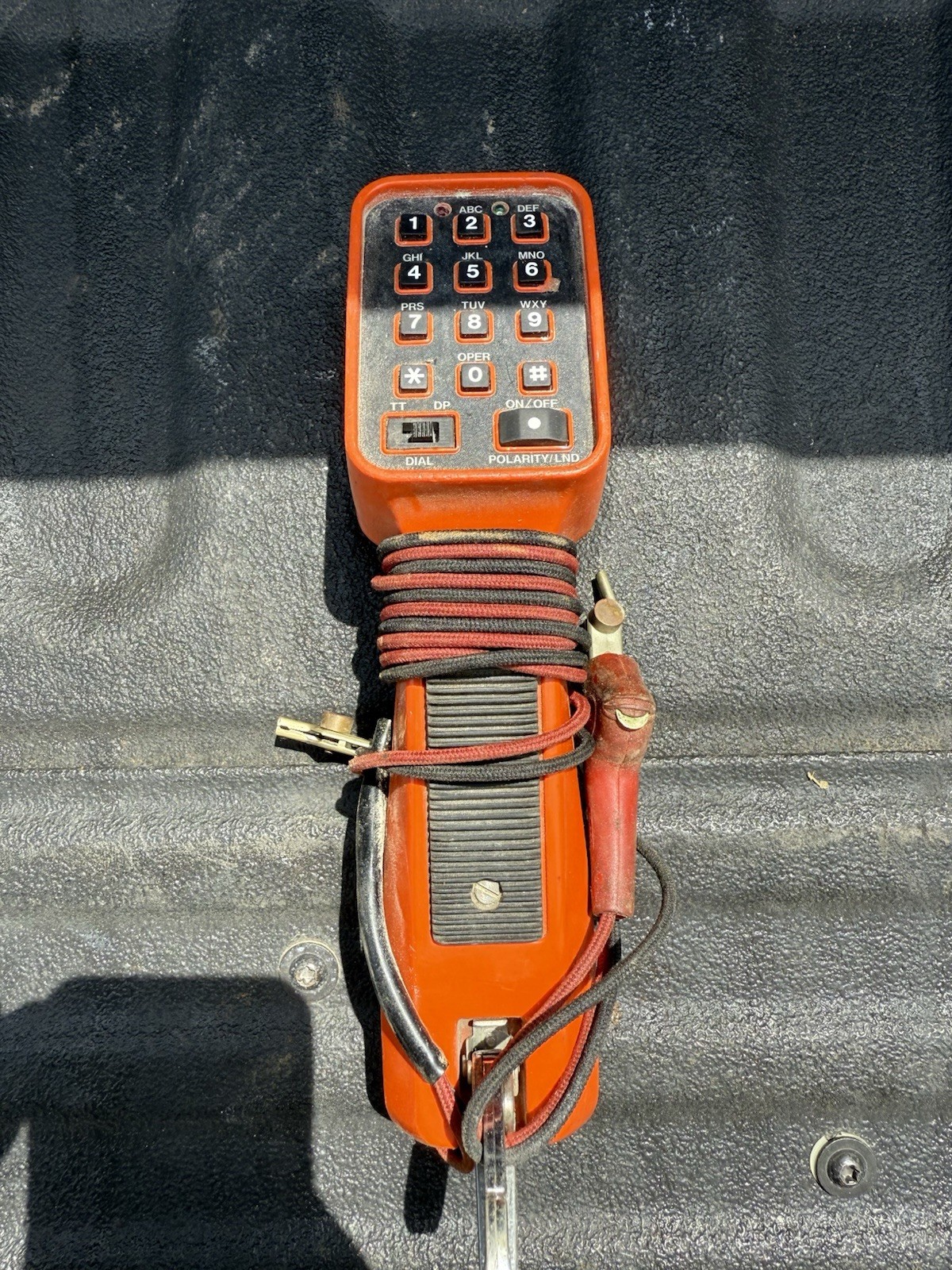 Vintage AT&T Phone Line Tester Push Button Lineman Set Orange