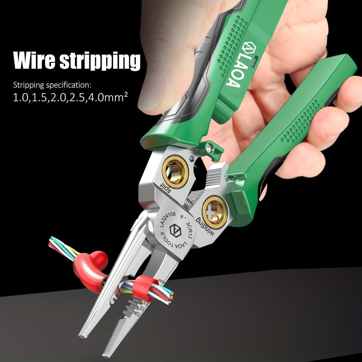 LAOA 8 in 1 Wire Stripper with Voltage Tester, Alarm & Flash Green