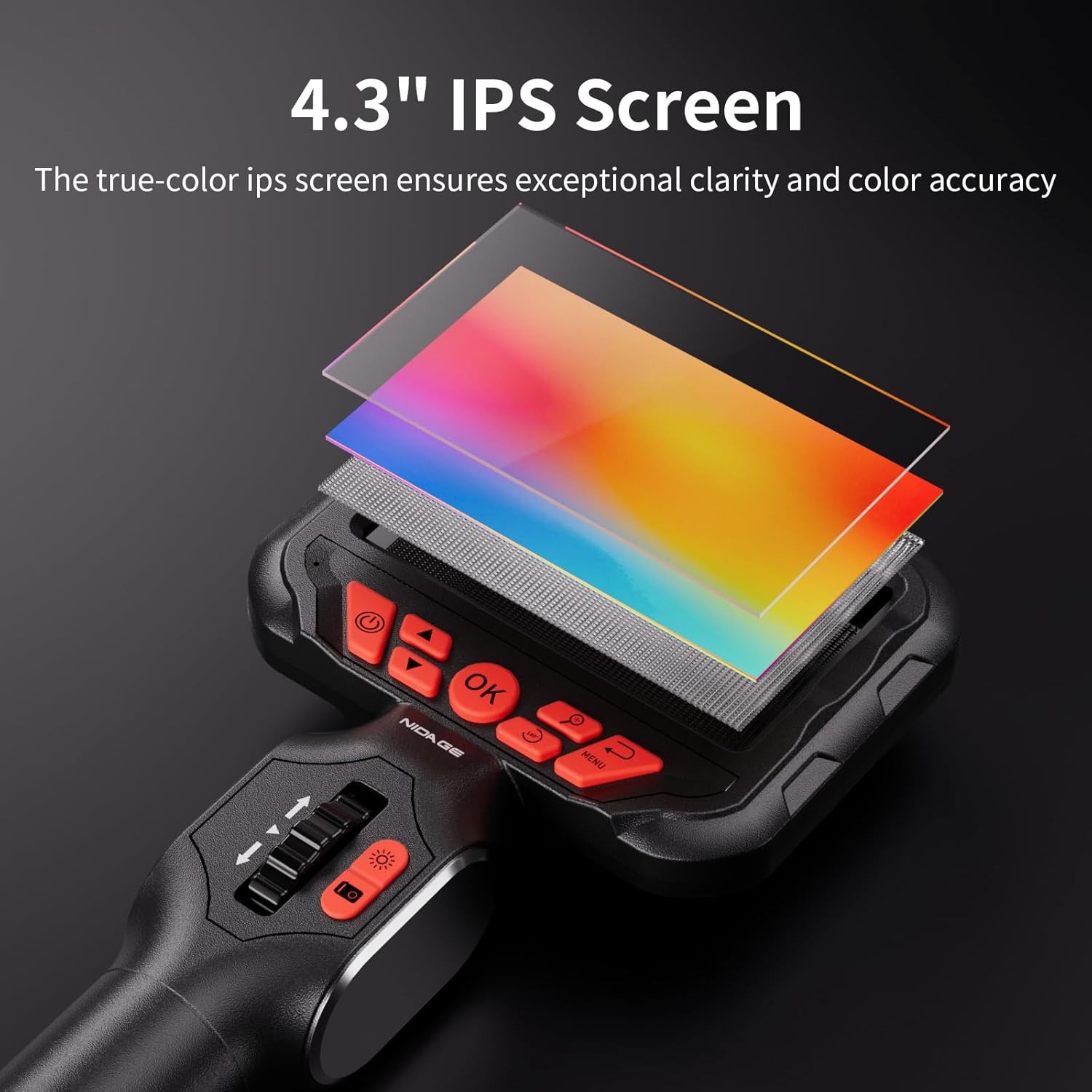 5.2FT Flexible Fiber Optic Scope Camera with Light, Two-Way Articulating Endosco