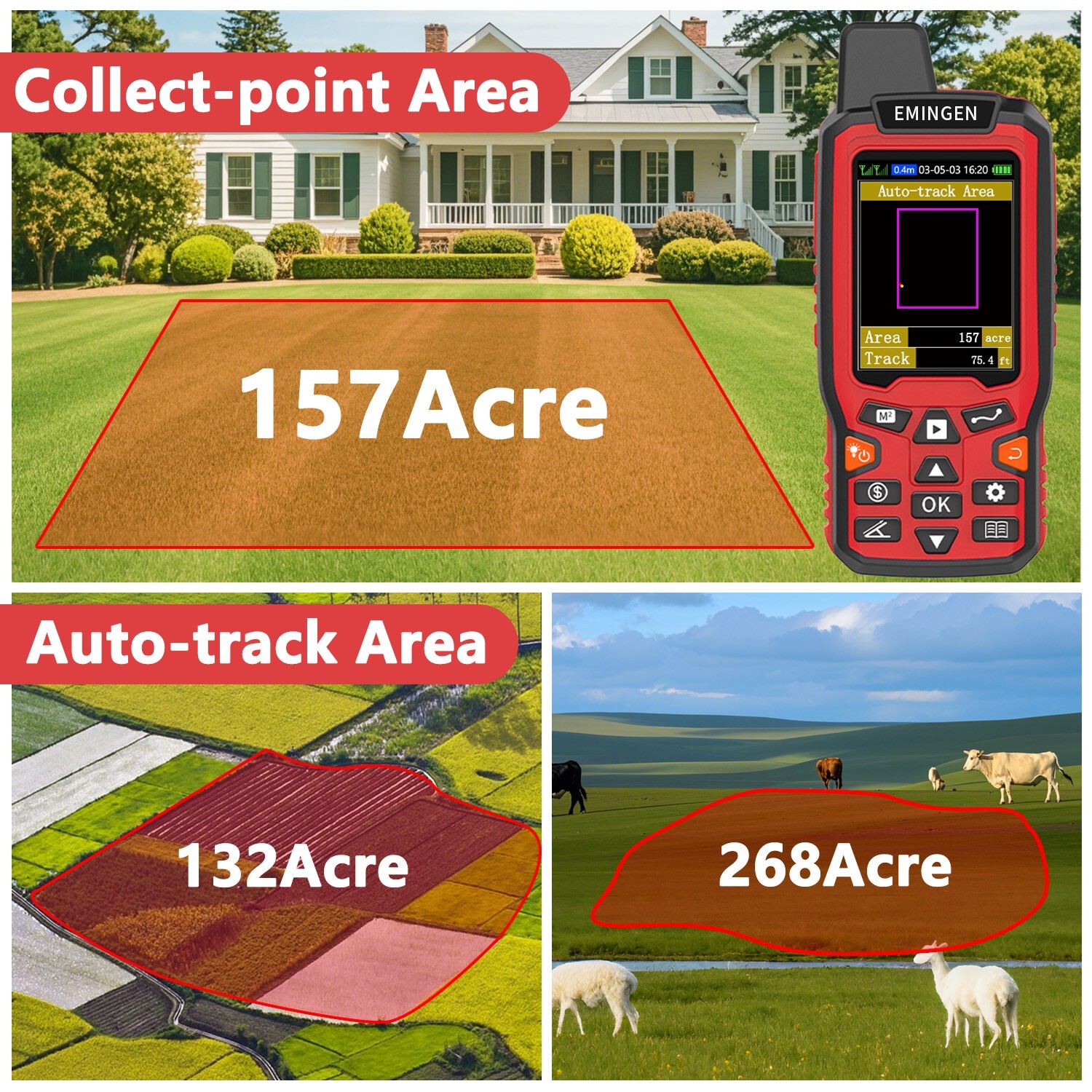 ZL180 GPS Land Meter Survey Equipment GNSS receiver Area Distance Tool