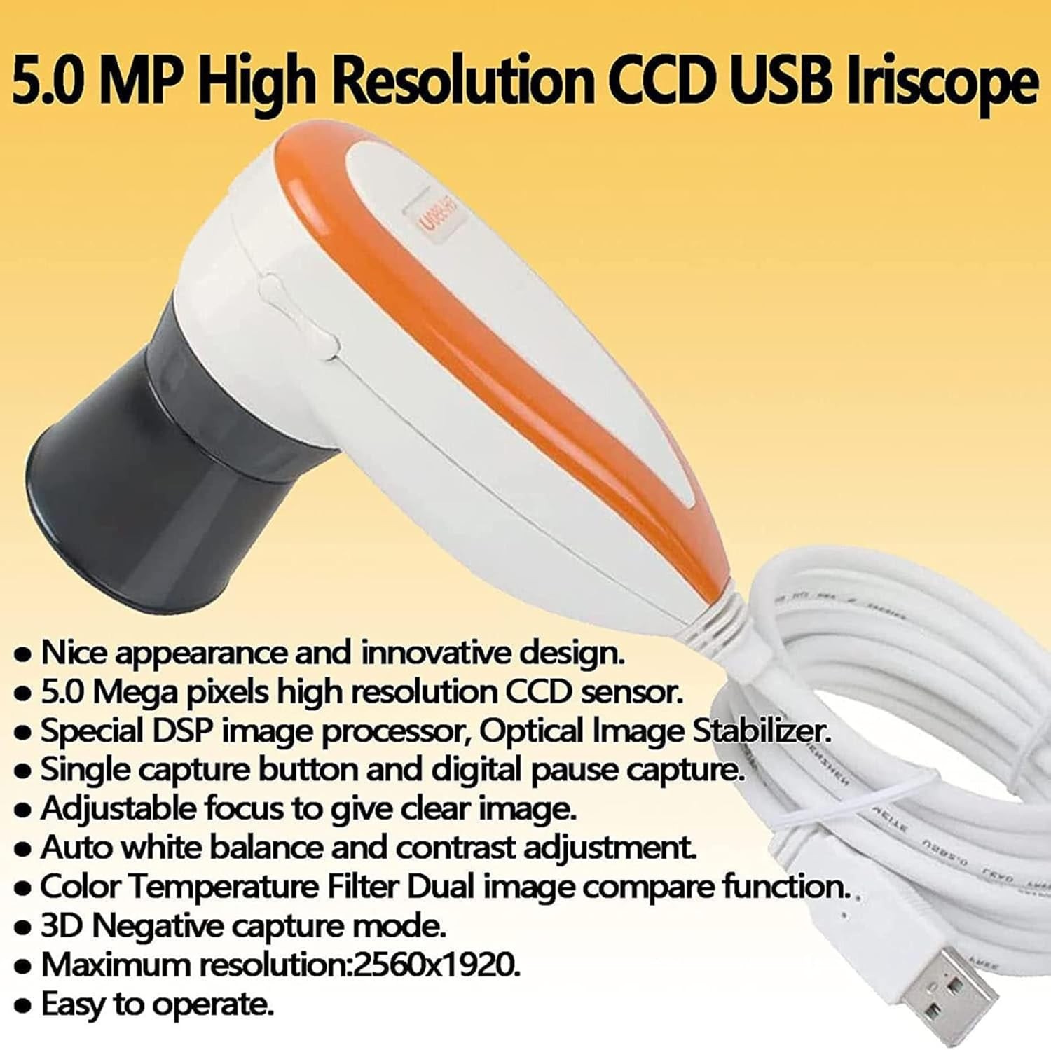5.0 MP-USB Iriscope Iris Analyzer Iridology Camera with Iris English SoftwareNEW