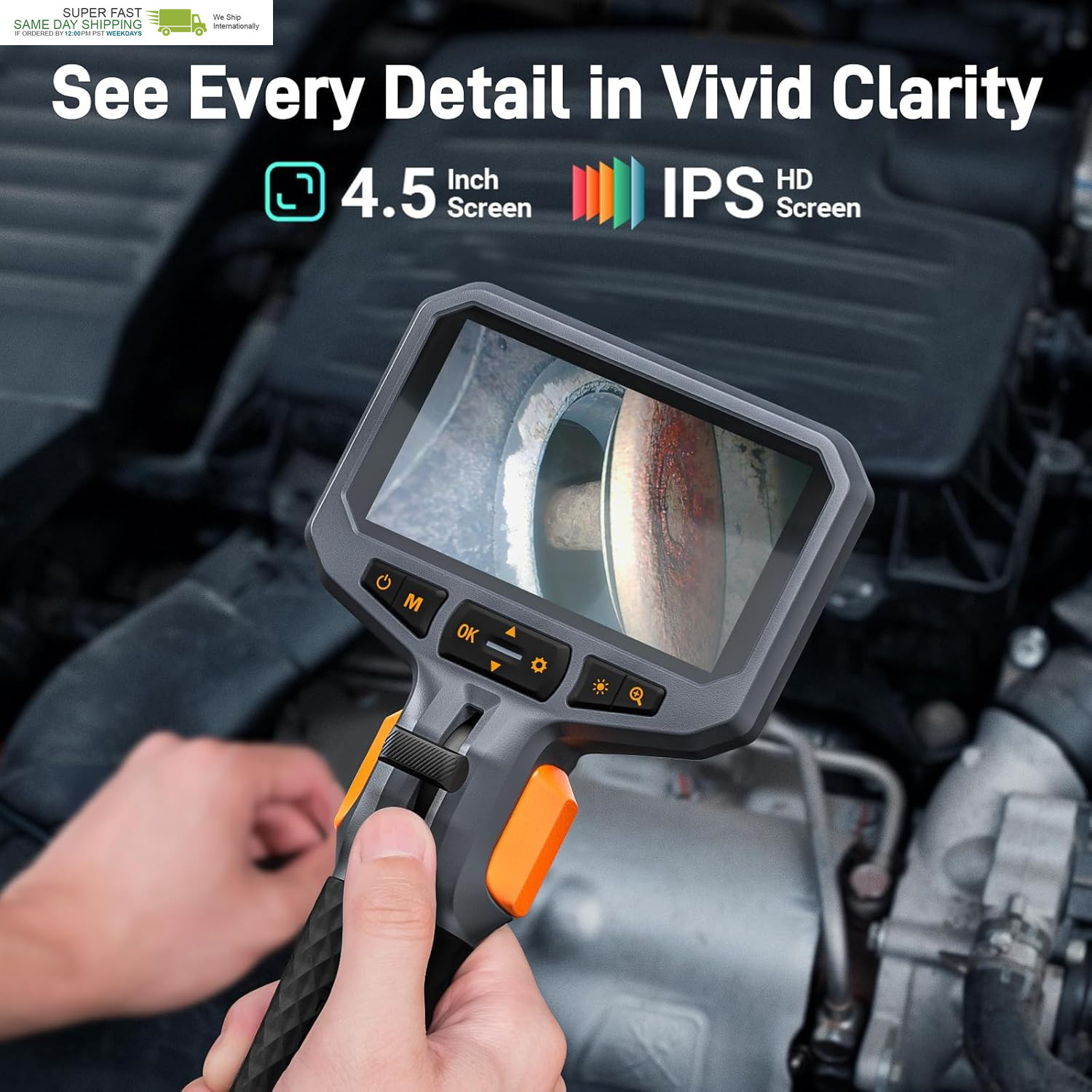 Industrial Endoscope Inspection Camera with Articulated Probe, Flexible Mechanic