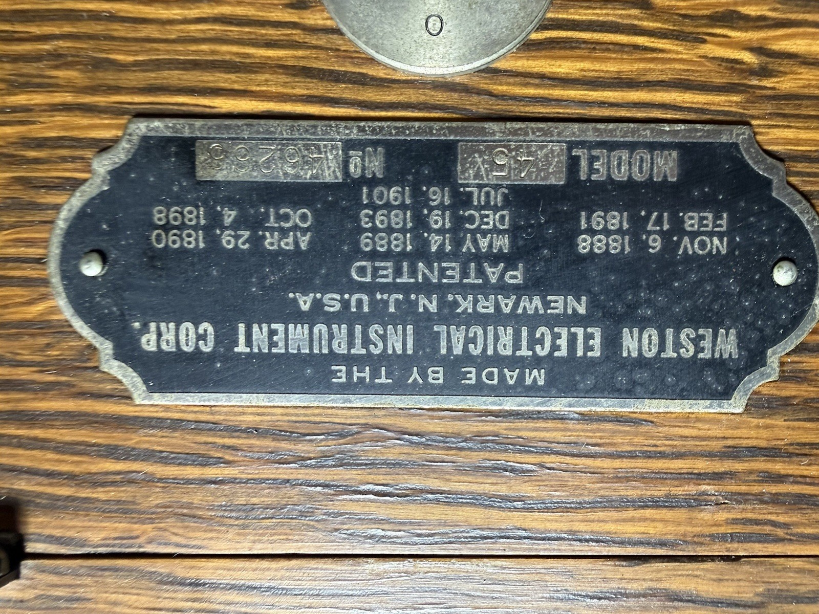 WESTON ELECTRICAL INSTRUMENT MODEL 45 Dc Voltmeter