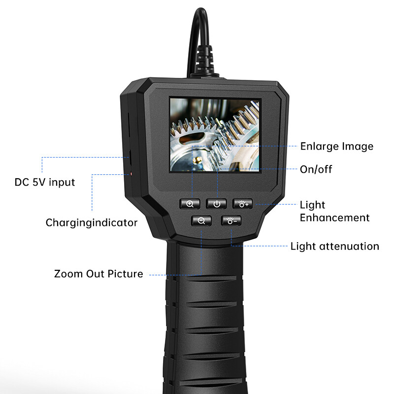 HD 1080P LED Handheld Industrial Endoscope Borescope 8mm Inspection Snake Camera