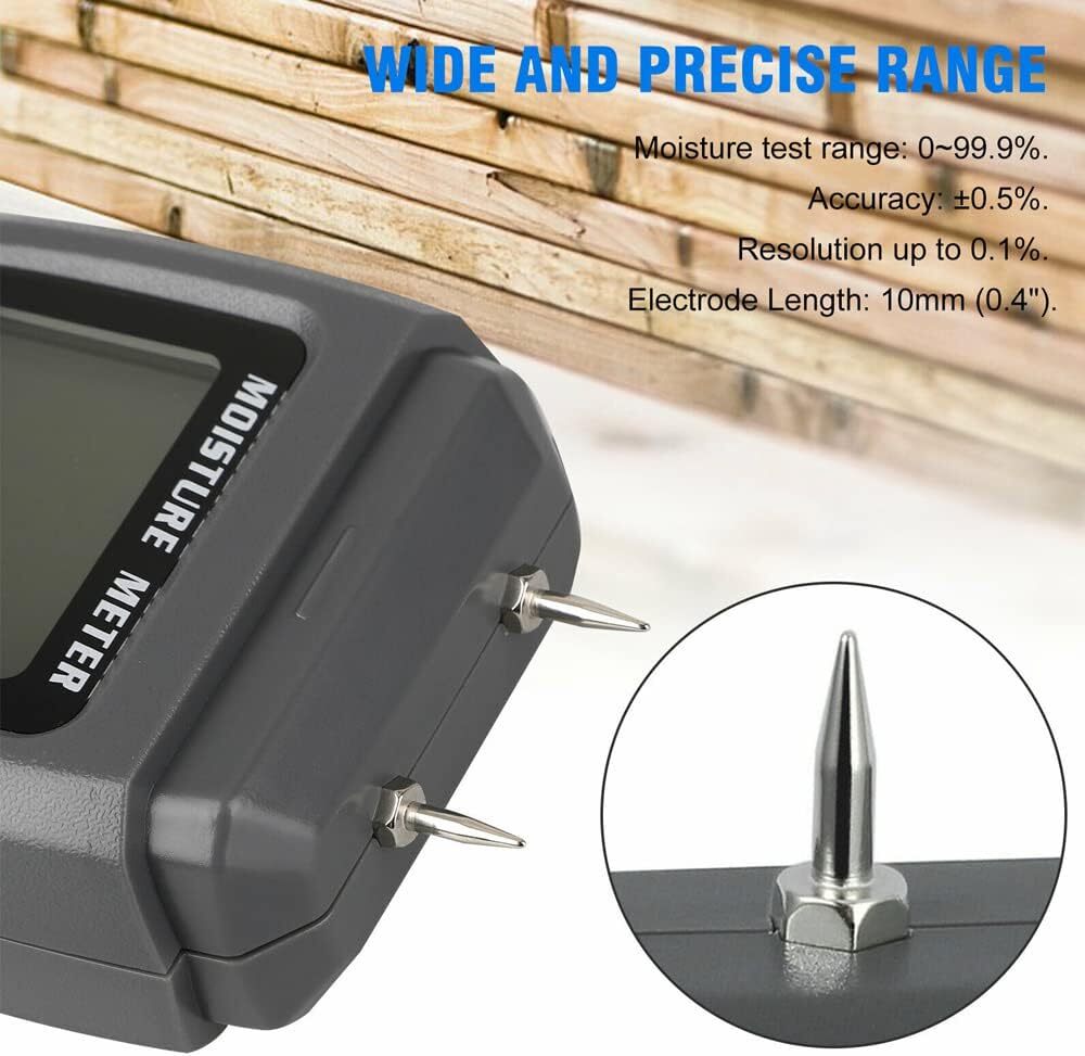 Digital LCD Wood Moisture Meter Detector Tester Wood Firewood Paper Cardboard