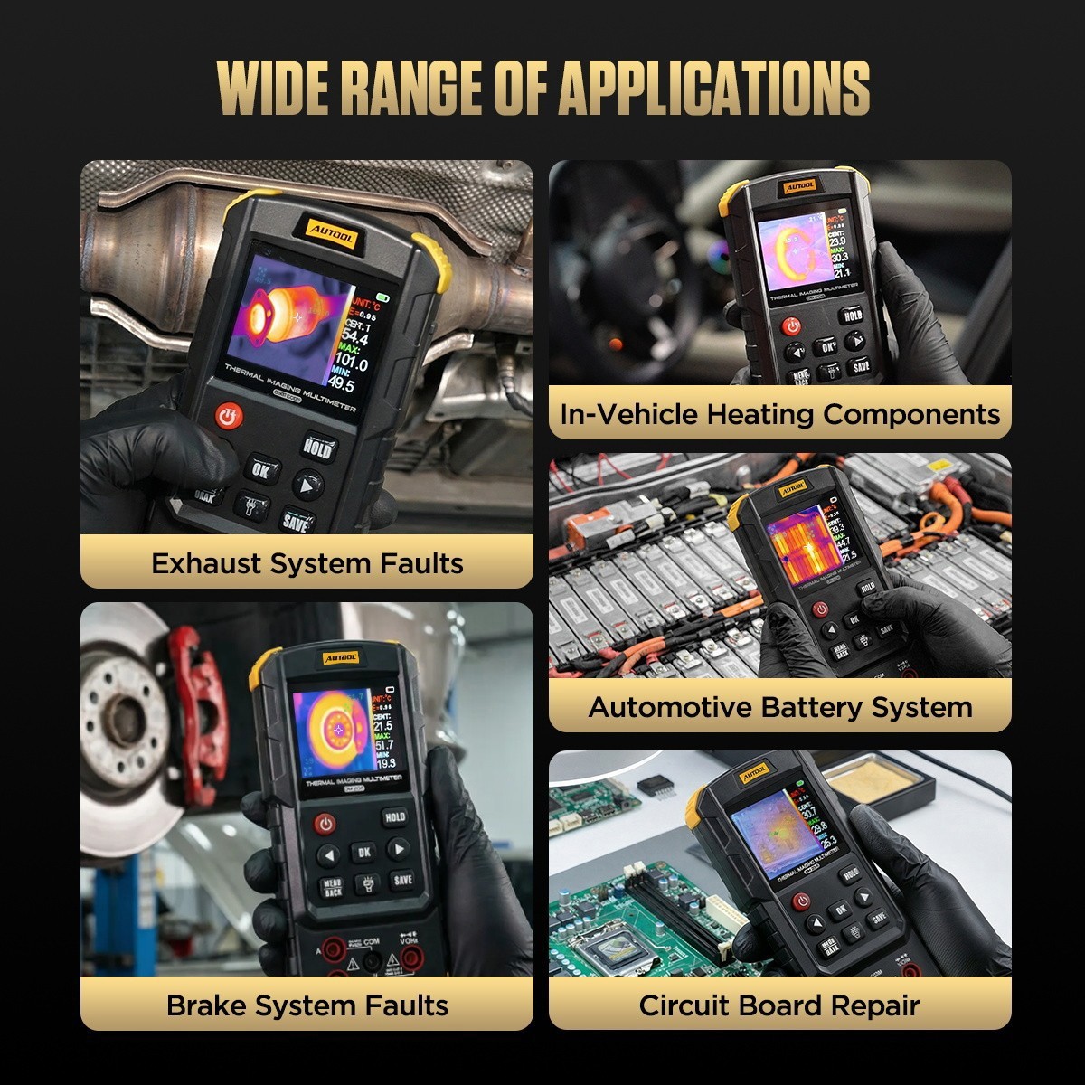 Thermal Imaging Camera 2 in 1 Digital Multimeter 25000count for Car Industrial