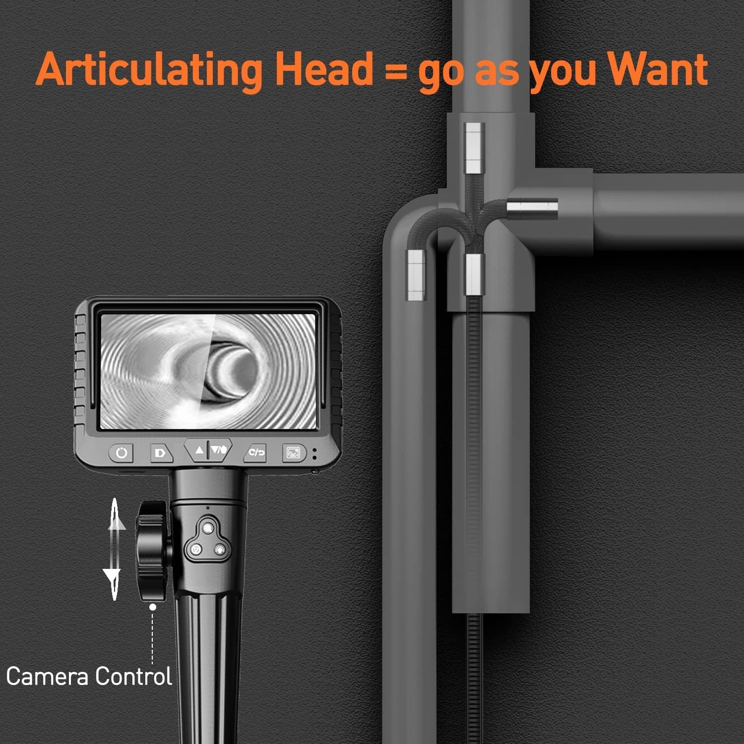Versatile 10FT Industrial Borescope Camera – Autofocus & 8X Zoom, Waterproof