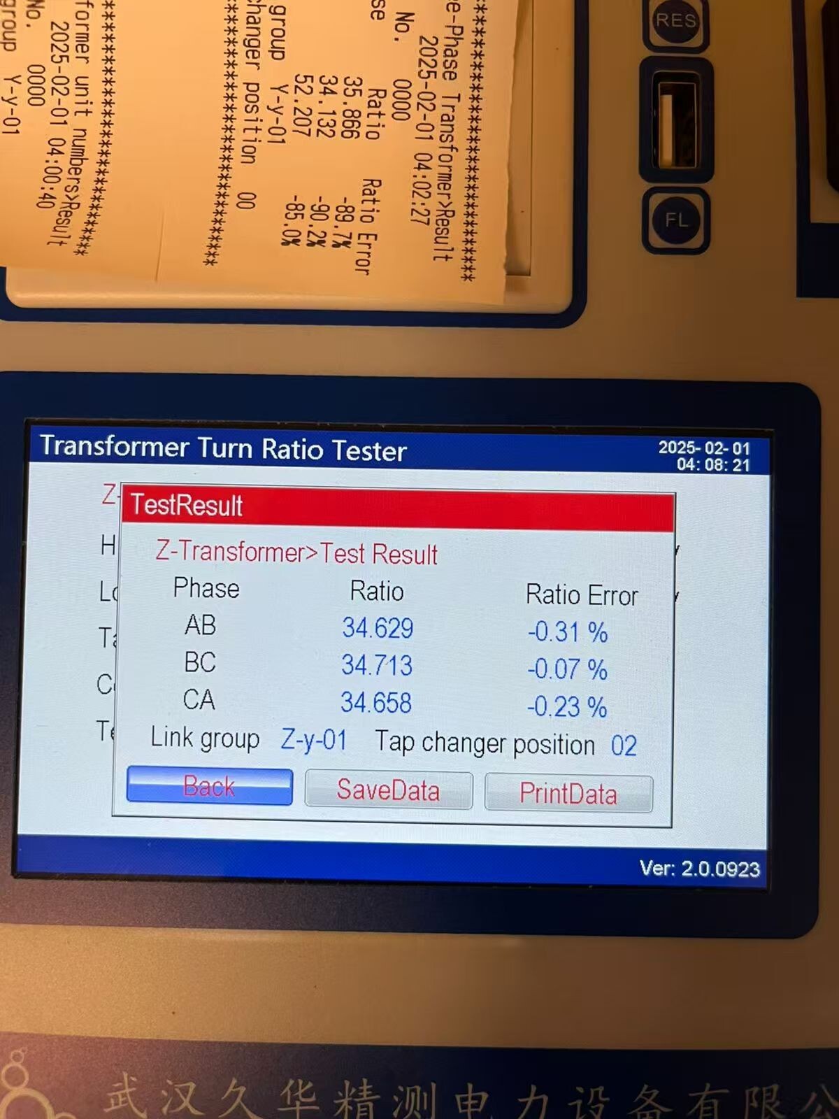 Spanish/English PT CT Test Portable TTR Meter Transformer Turns Ratio Tester