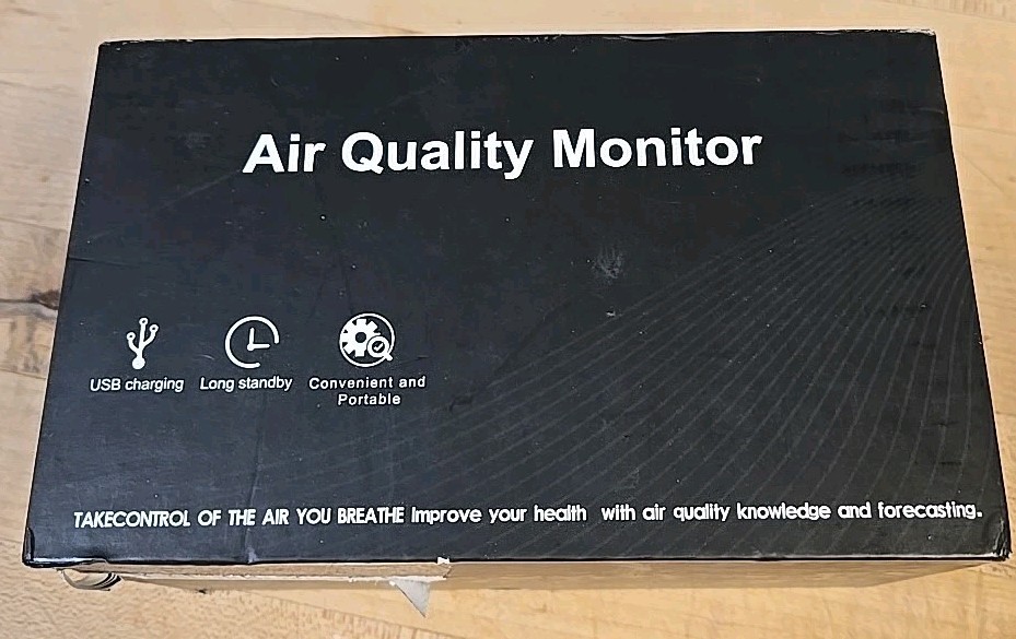 DM605 10-in-1 Air Quality Monitor Indoor Portable USB With Charger And Manual