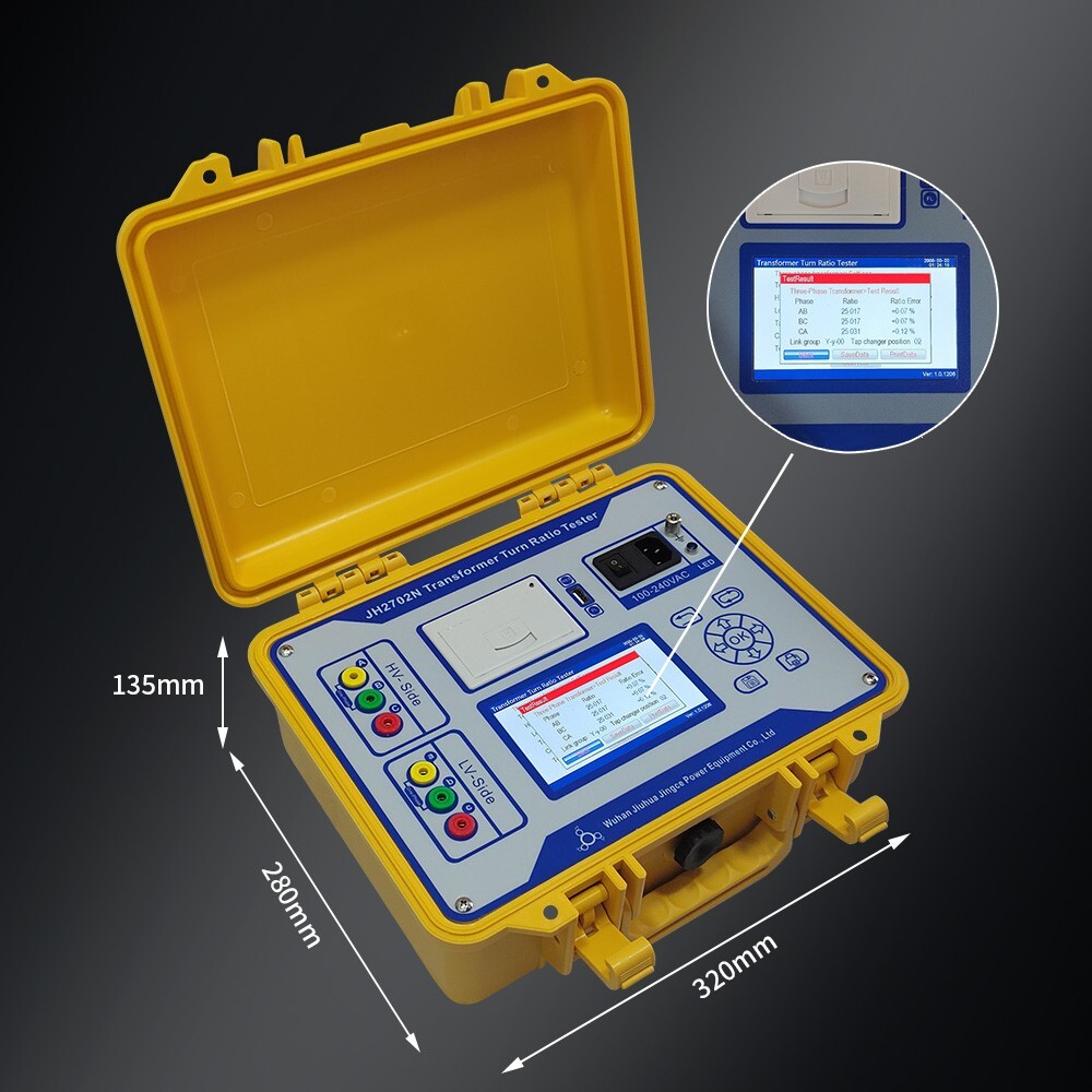 English/Spanish 3 Phase Transformer Ratio Tester Turns Ratio Group Meter TTR
