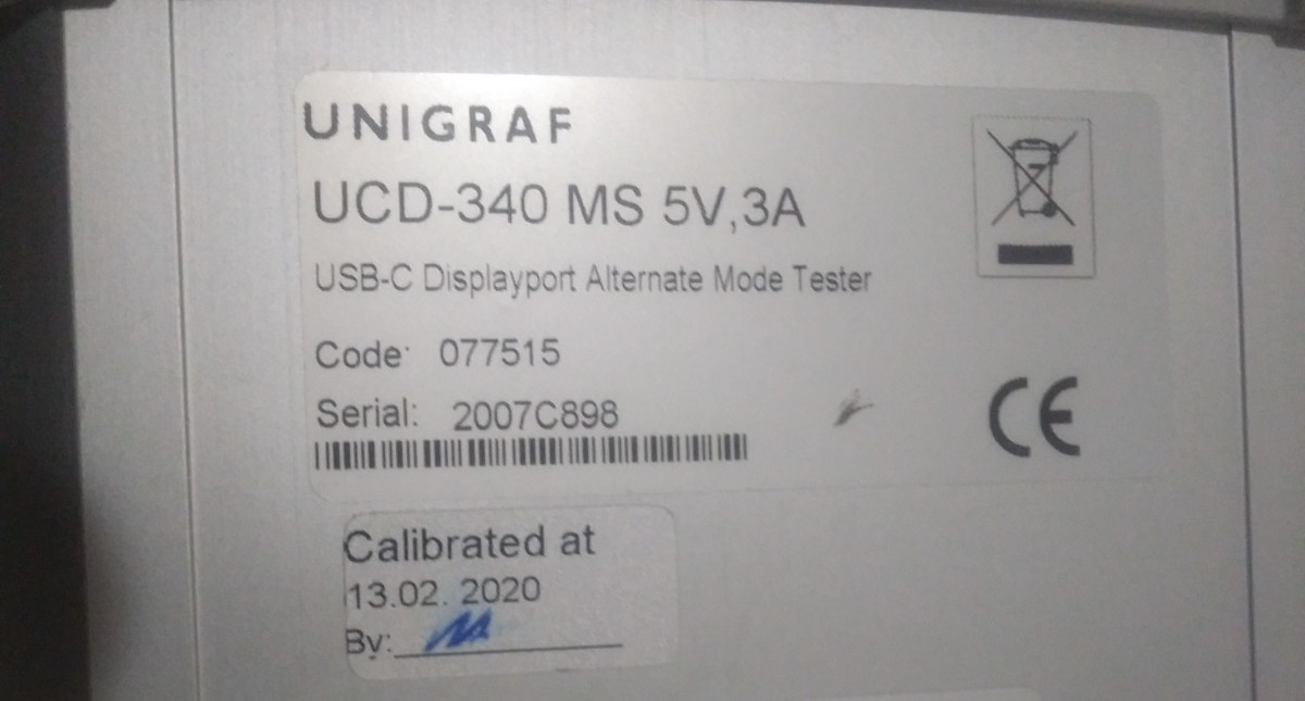 Unigraf UCD-340 USB-C Displayport Alternate Mode Tester