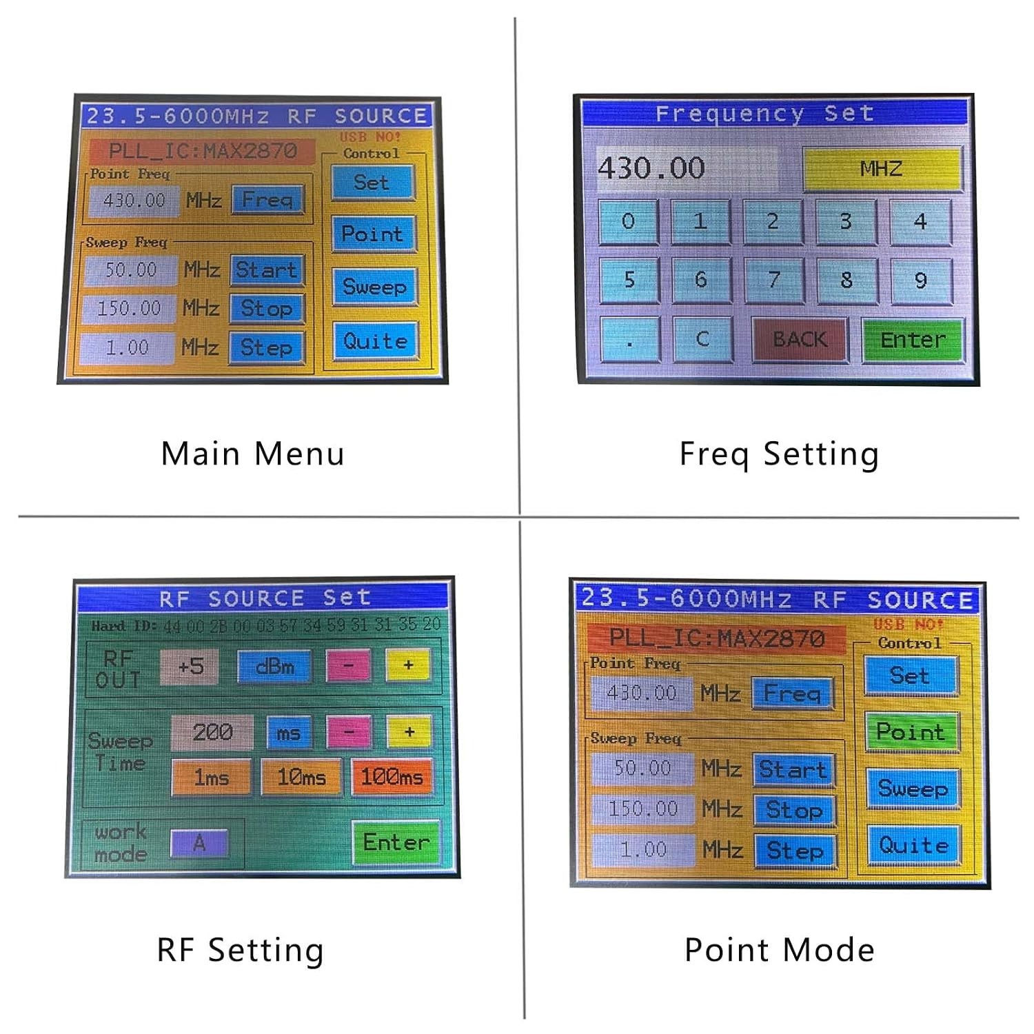 RF Signal Generator 23Mhz-6Ghz Touchscreen Mode Frequency Sweep SMA Female