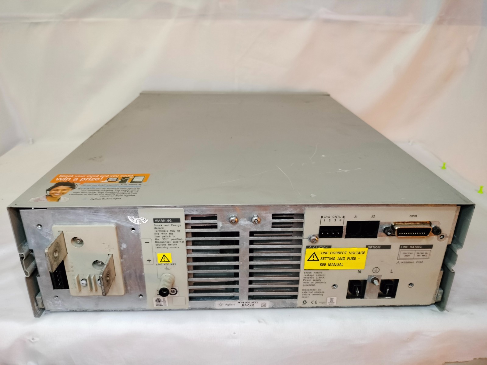 Agilent 6672A System DC Power Supply 0-20V/0-100A Made in Malaysia MY41001632