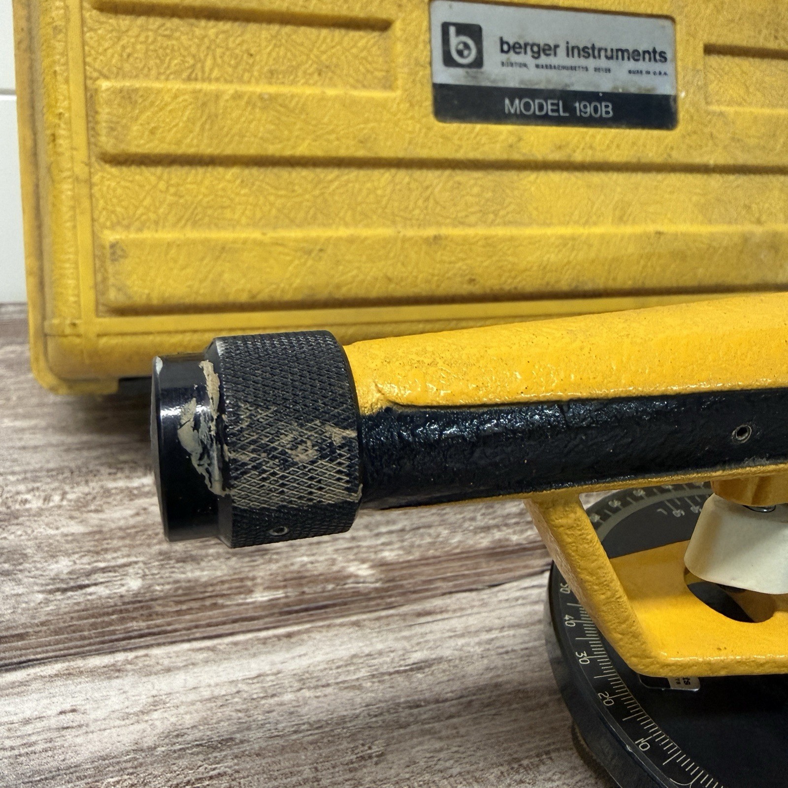 Berger Instruments Model 190B Transit Level & case SURVEYOR TOOL CLEAR OPTICS
