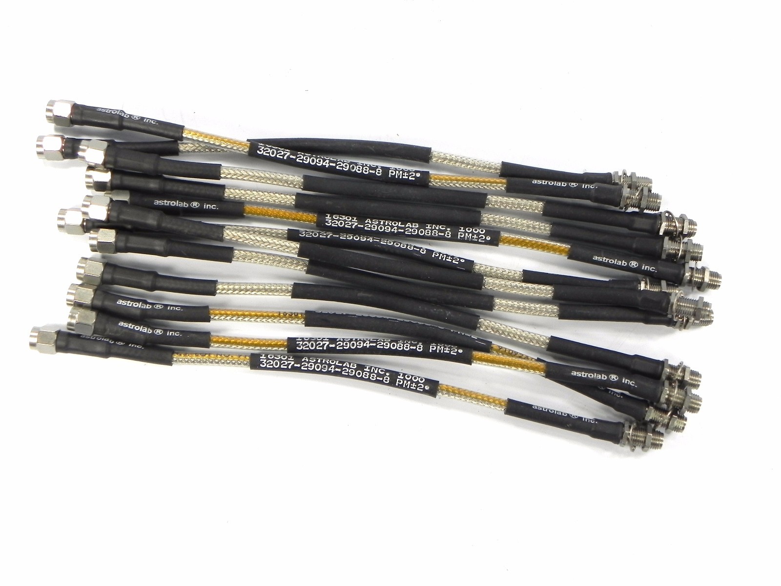 Astrolab 1000 Cable, SMA M to SMA F SS Bulkhead F 8″ Semi Rigid Lot of 12