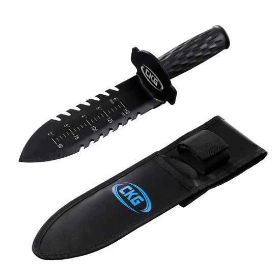 CKG Metal Detecting Shovel for Digging Heavy Duty Double Digging Tool, Black