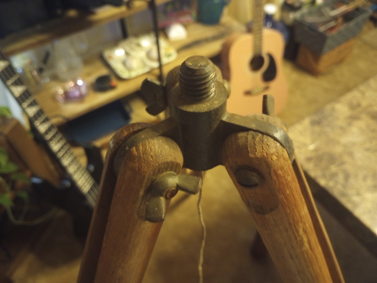 Surveyors Solid Wood And Brass Turn Of The Century Tripod/Solid Brass Plumb Bob