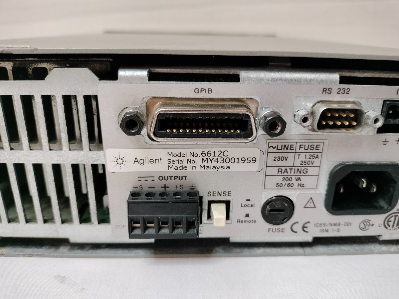 HP Agilent 6612C System DC Power Supply 0-20V/0-2A Made in Malaysia