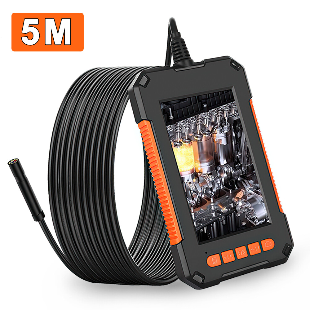 1080P HD Industrial Endoscope Borescope LCD 4.3inch 8mm Inspection Snake Camera