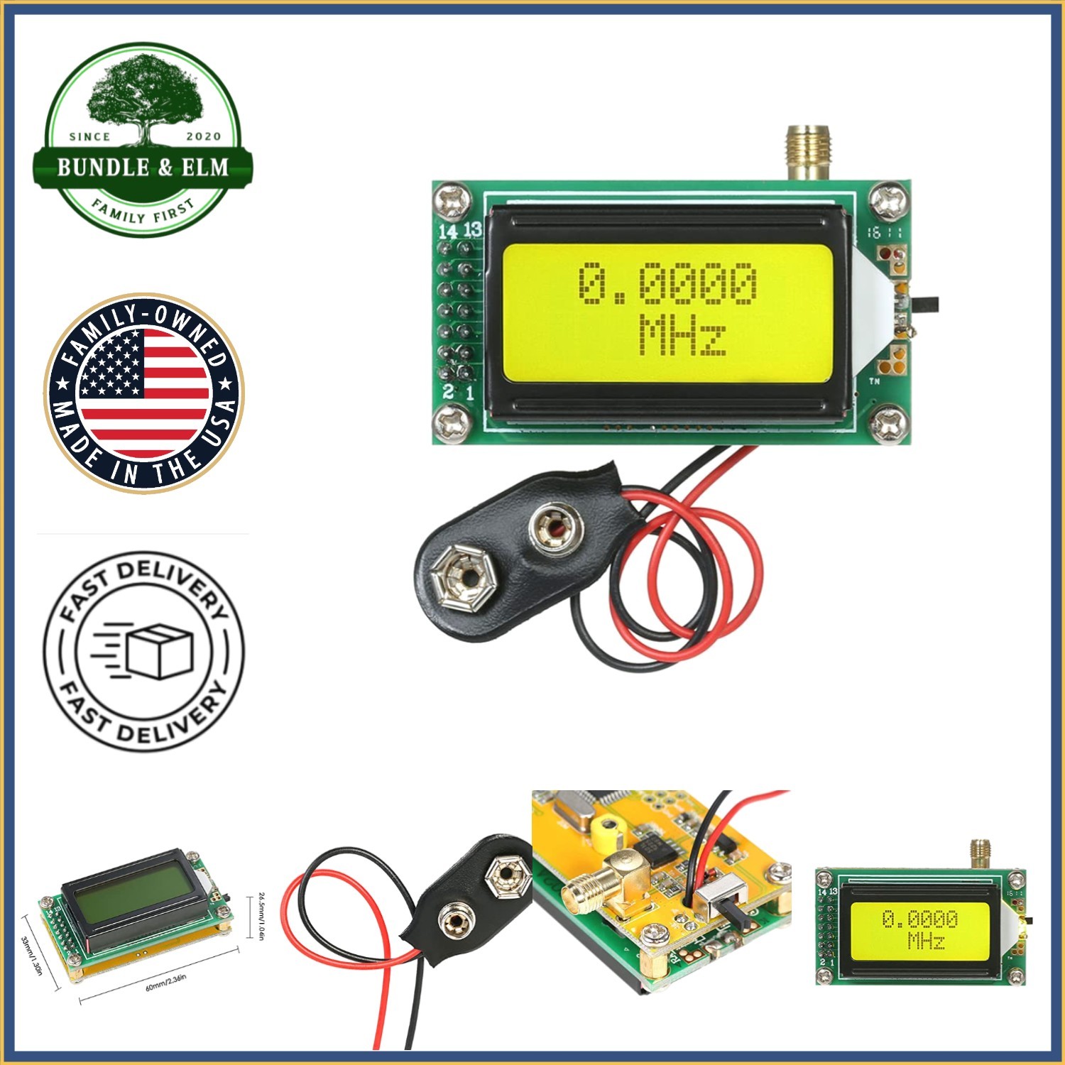 1-500 MHz RF Meter Module with Digital Display for Frequency Measurement