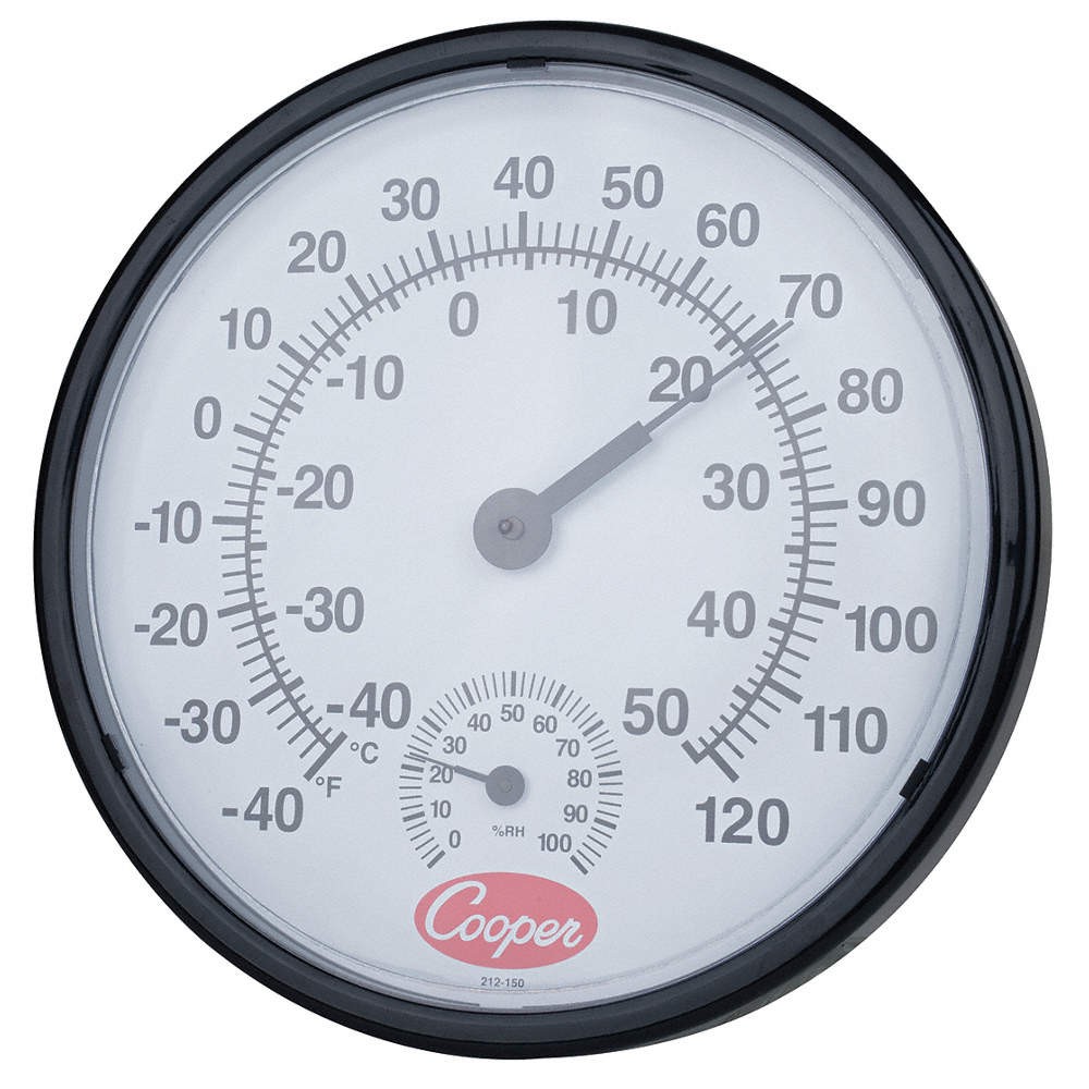 COOPER ATKINS 212-150-8 Analog Hygrometer,12 In.,-40 to 120 F 3LRD3
