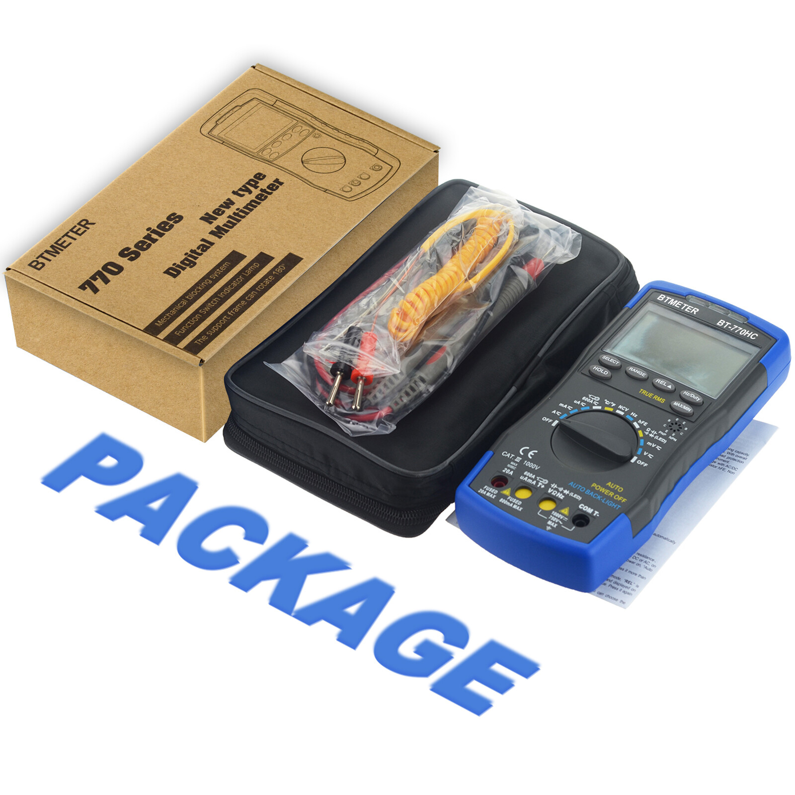 Digital Multimeter Voltmeter TRMS 6000 Count AC/DC NCV 750V/1000V 20A Ohm Tester