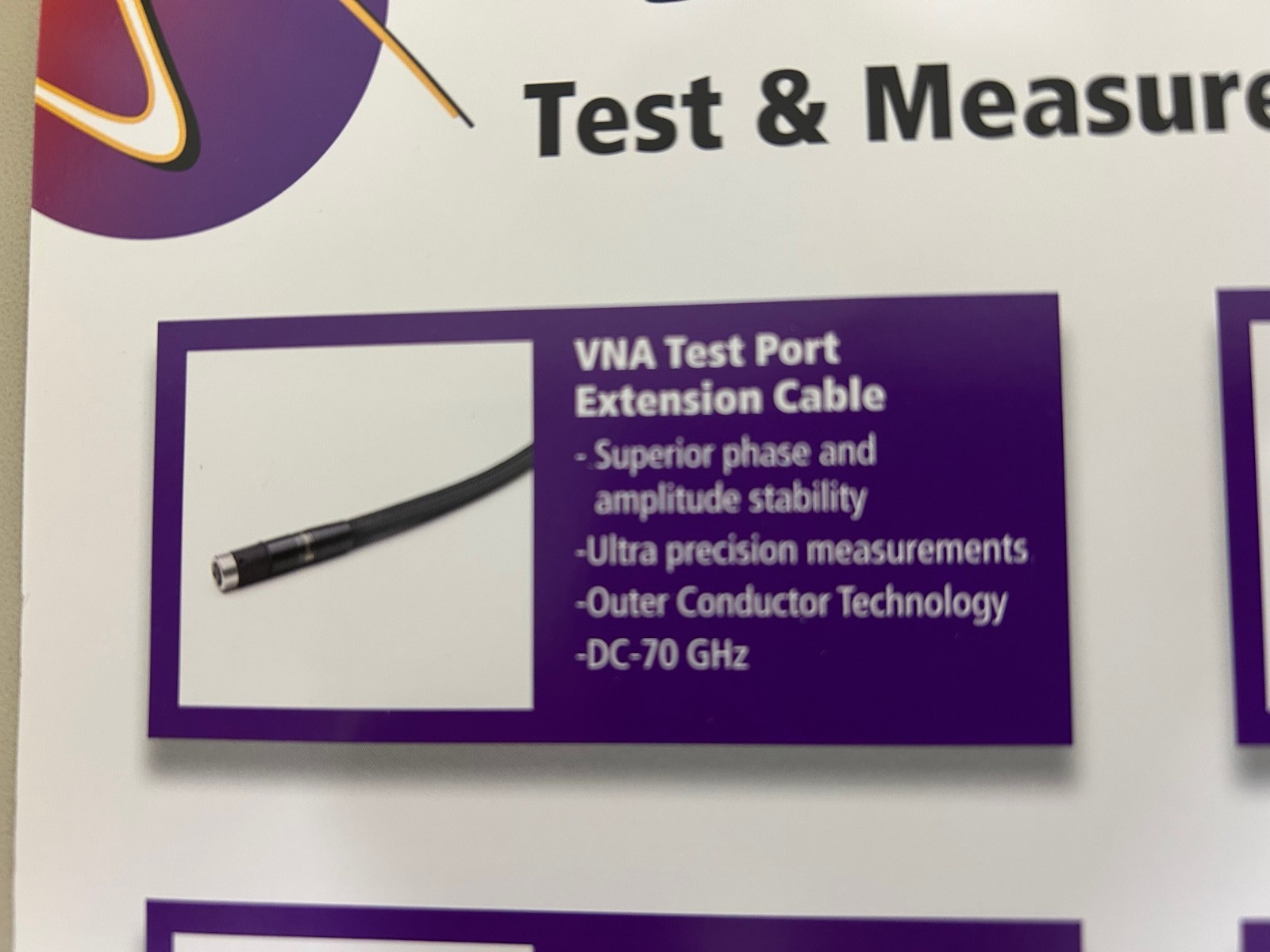 MEGAPHASE VN18-30N1-36 VNA Test cable 36in,DC-18 GHz,3.5mm