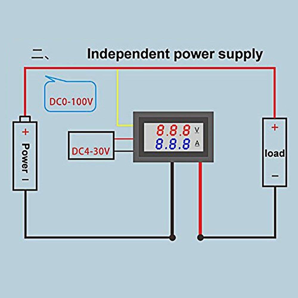 Efficient Dual-Color LED Digital Voltmeter – Mountable 0-100V 10A for Car & Boat