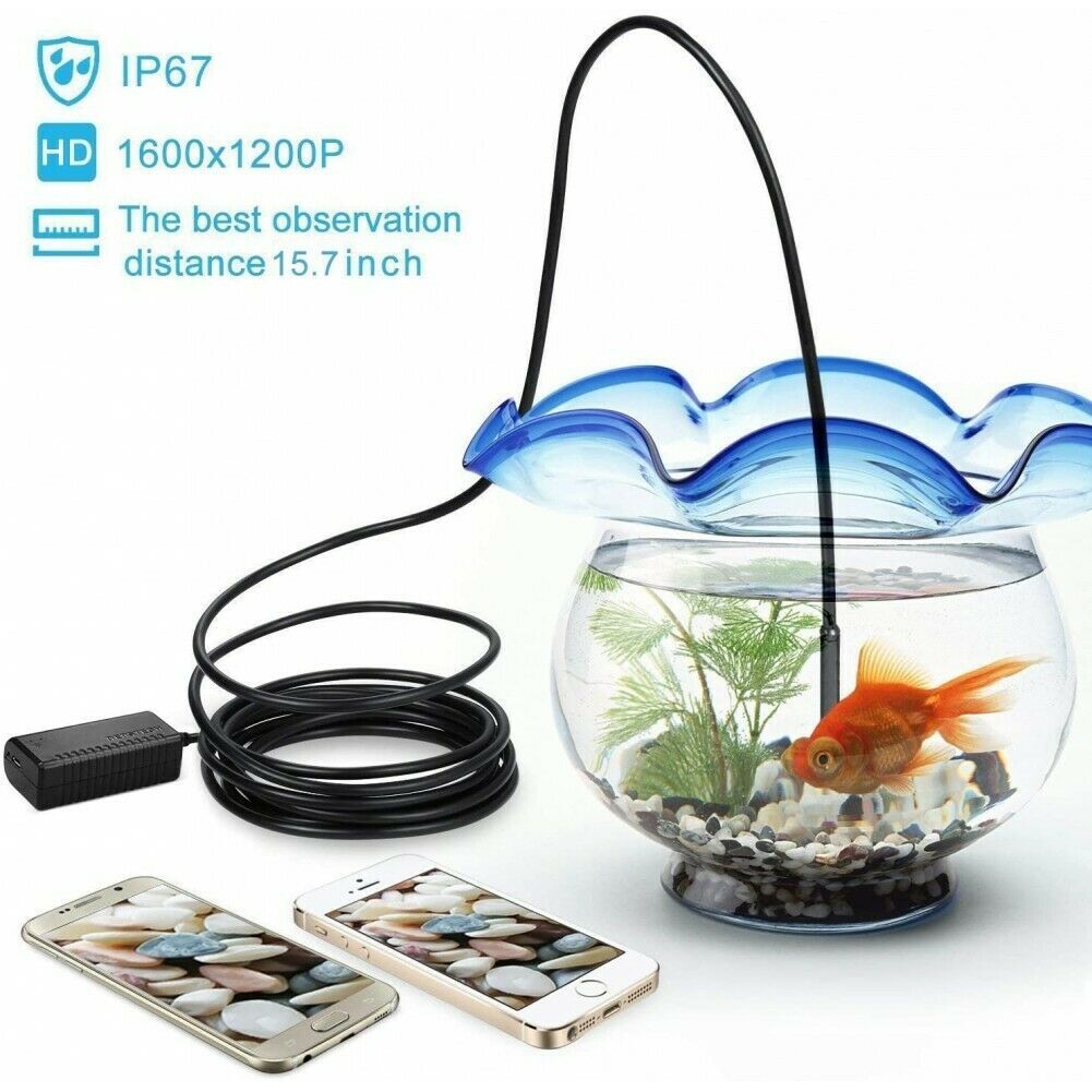 Wireless Endoscope WiFi Borescope HD Inspection Semi-Rigid Snake Camera