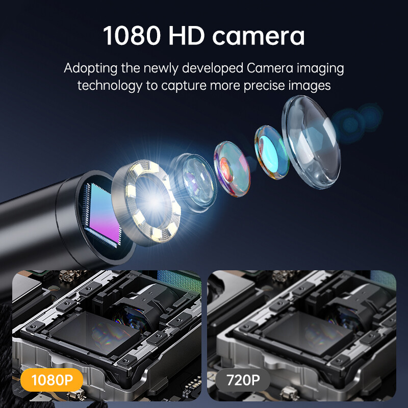 4.3inch HD LED Industrial Endoscope Borescope 1080P 8mm Inspection Camera IP67