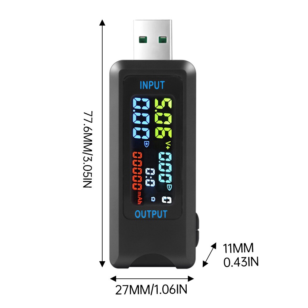 Digital Voltage Current Meter Power Capacity Tester USB Type-C Charger Detector