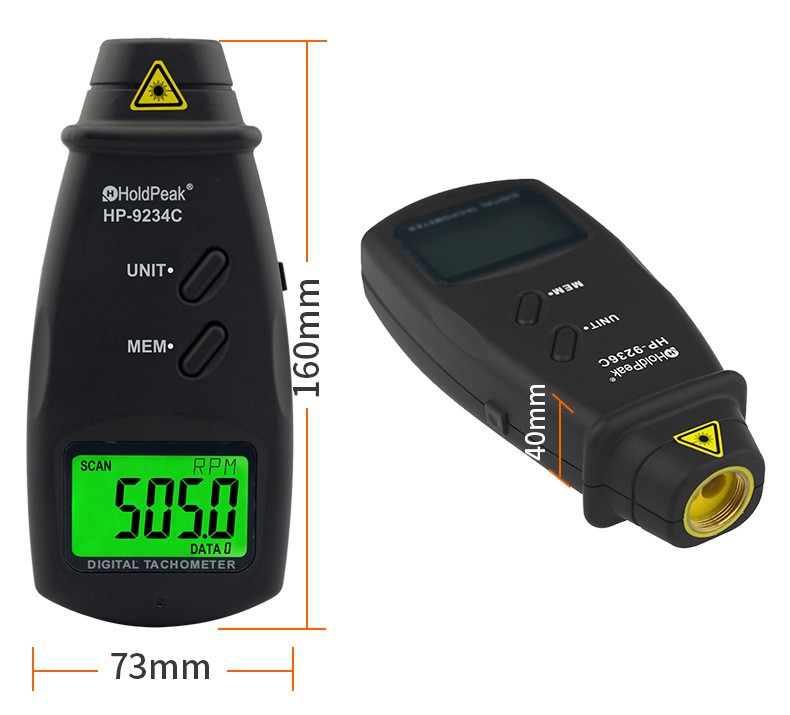 Digital Tachometer Non-Contact 7.0–99999 RPM, Contact 7.0–25000 RPM RPM Tach USA