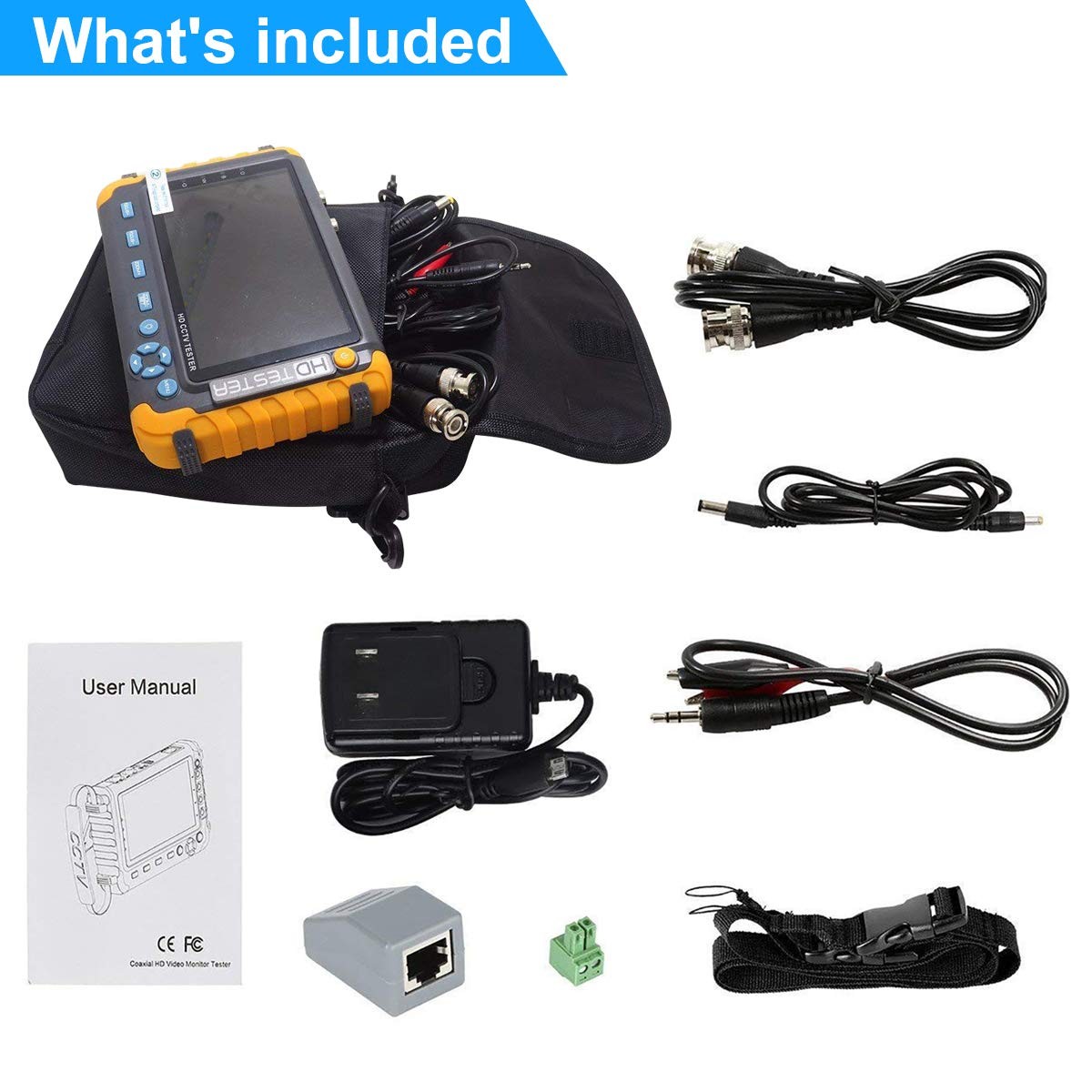 Anpviz 5 Inch 4 in 1 CCTV Monitor Tester, AHD/TVI/CVI/CVBS IV8-GM, Orange