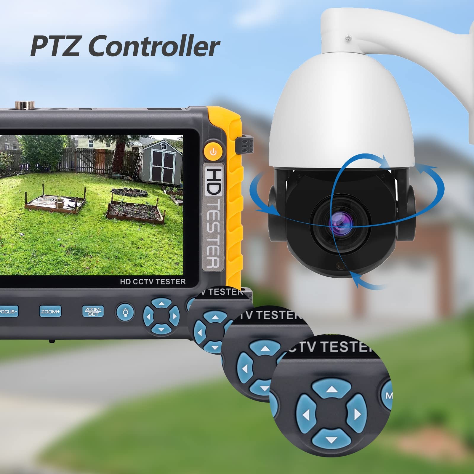 Anpviz 5 Inch 4 in 1 CCTV Monitor Tester, AHD/TVI/CVI/CVBS IV8-GM, Orange