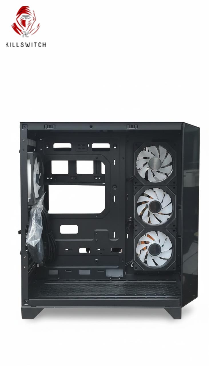 KILLSWTICH – KS MXJ PLUS – ATX/MATX/ITX GAMING PC CASE w/ SCREEN, PSU & 4 FANS